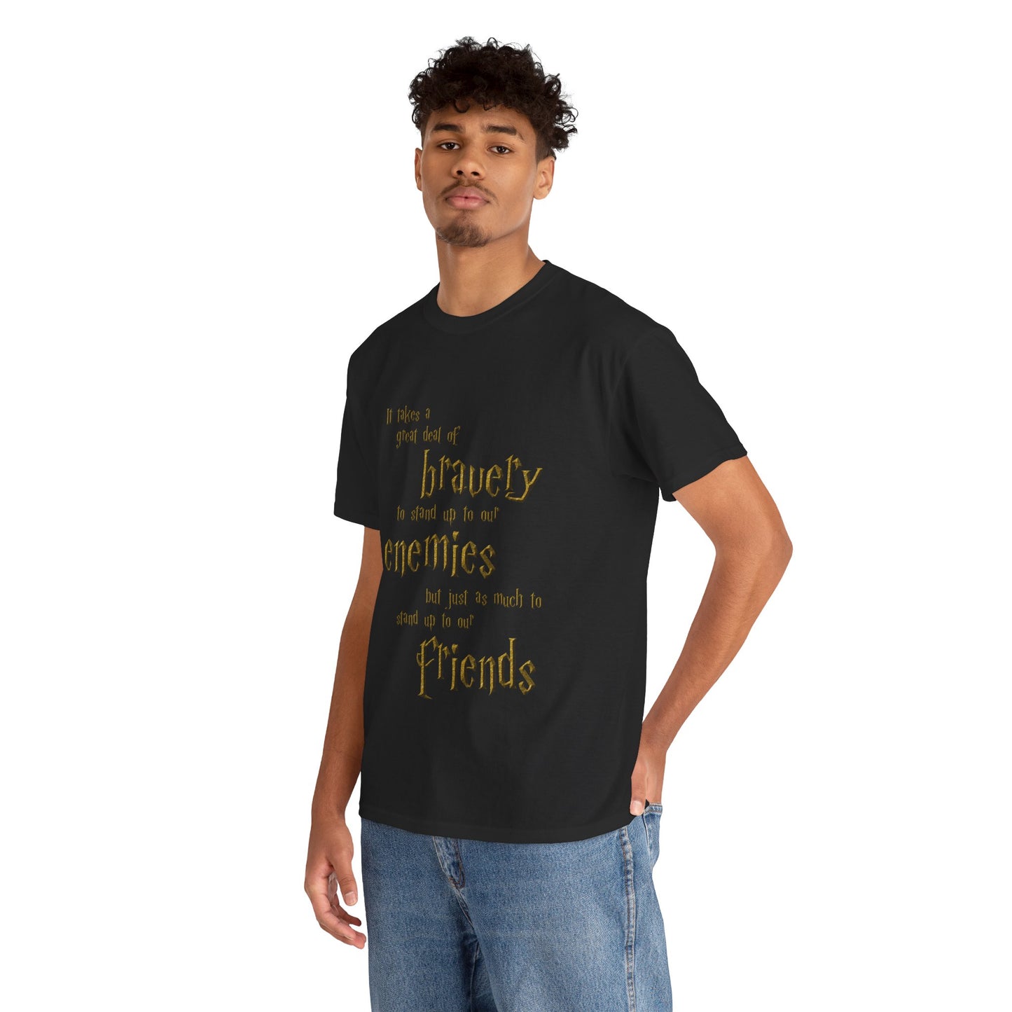 It takes a great deal of bravery to stand up to our enemies (Harry Potter) - Unisex Heavy Cotton Tee
