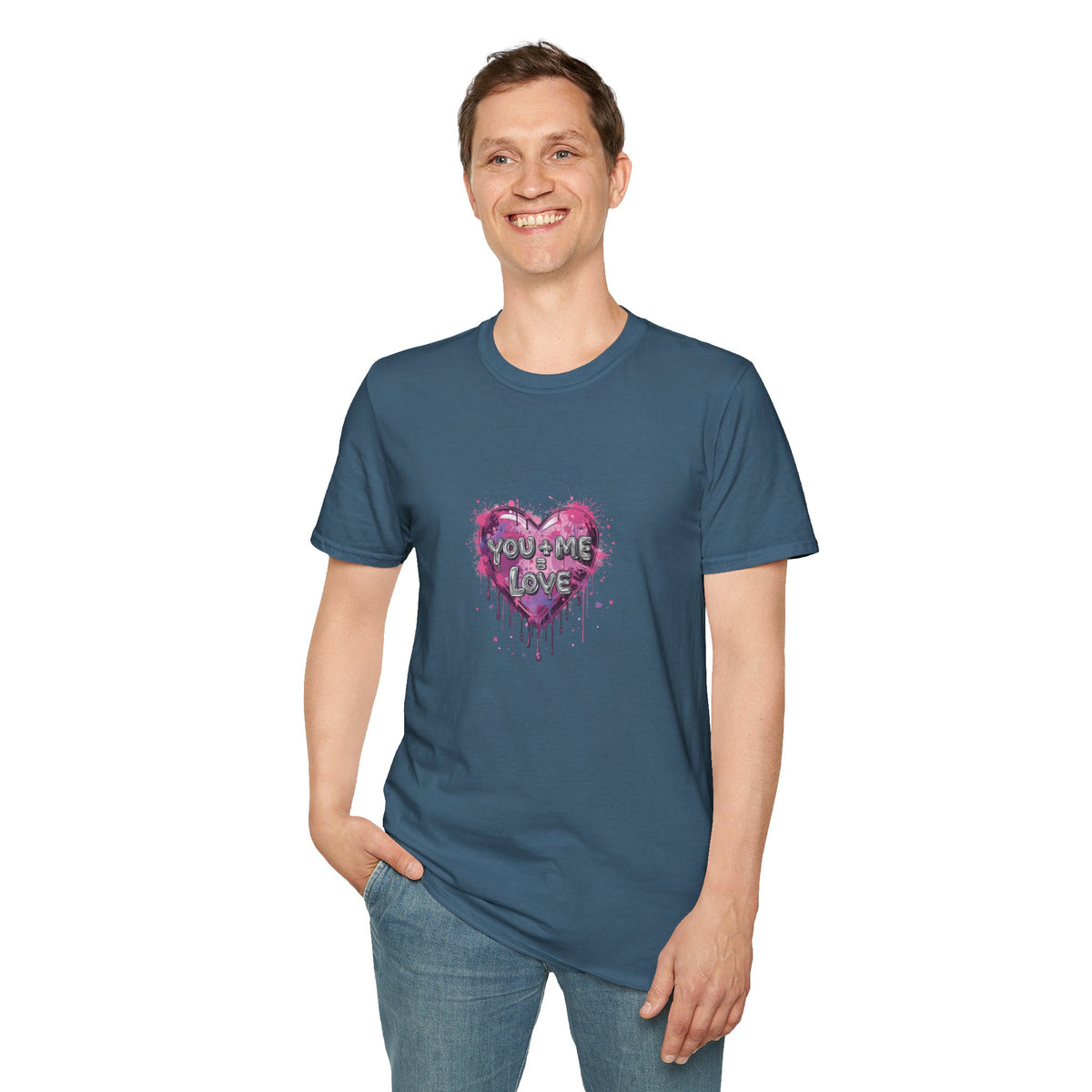 you + me = love - Unisex Softstyle T-Shirt