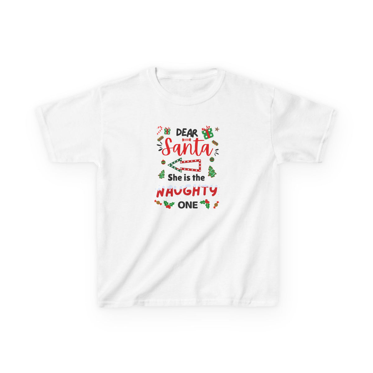 Dear Santa, She is the Naughty One - Youth/Kids Heavy Cotton Tee