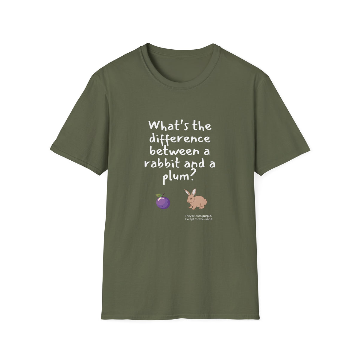 Rabbit and Plum joke - Unisex Softstyle T-Shirt