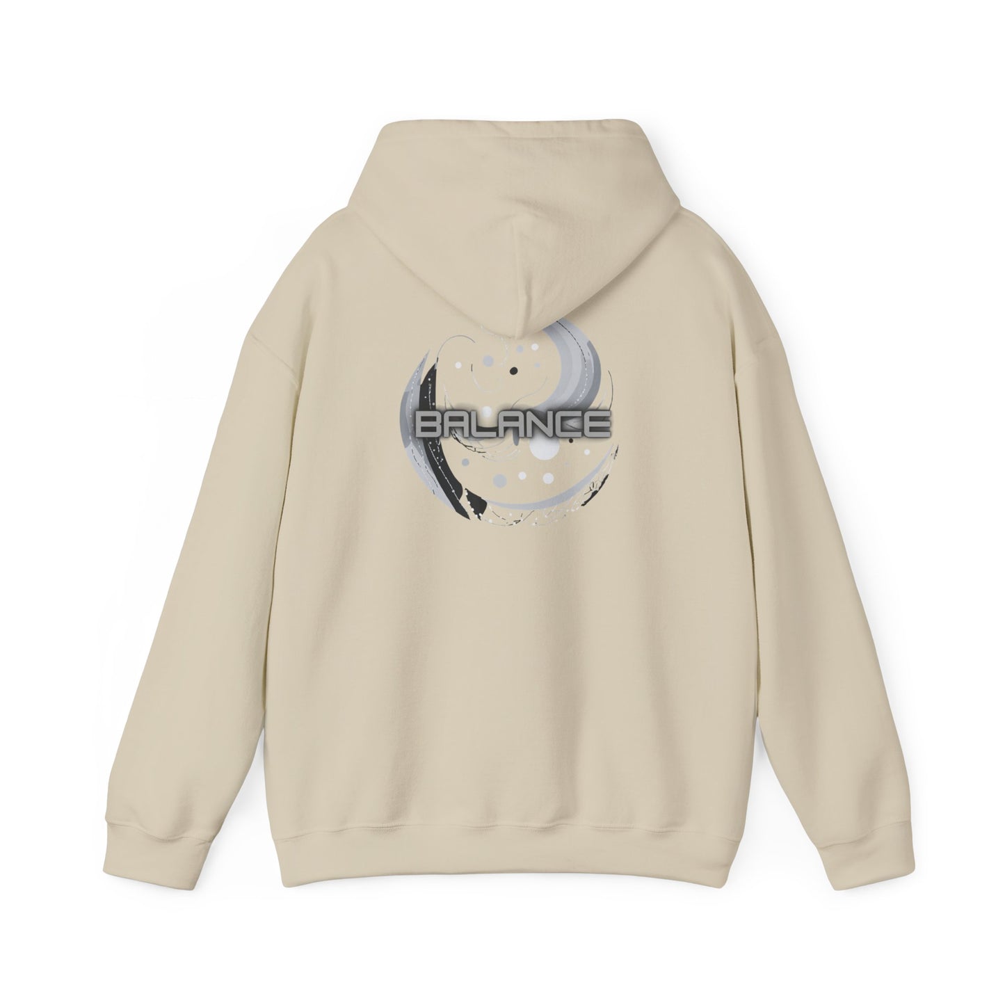Balance (printed on back) - Statement Graphic - Unisex Heavy Blend™ Hooded Sweatshirt