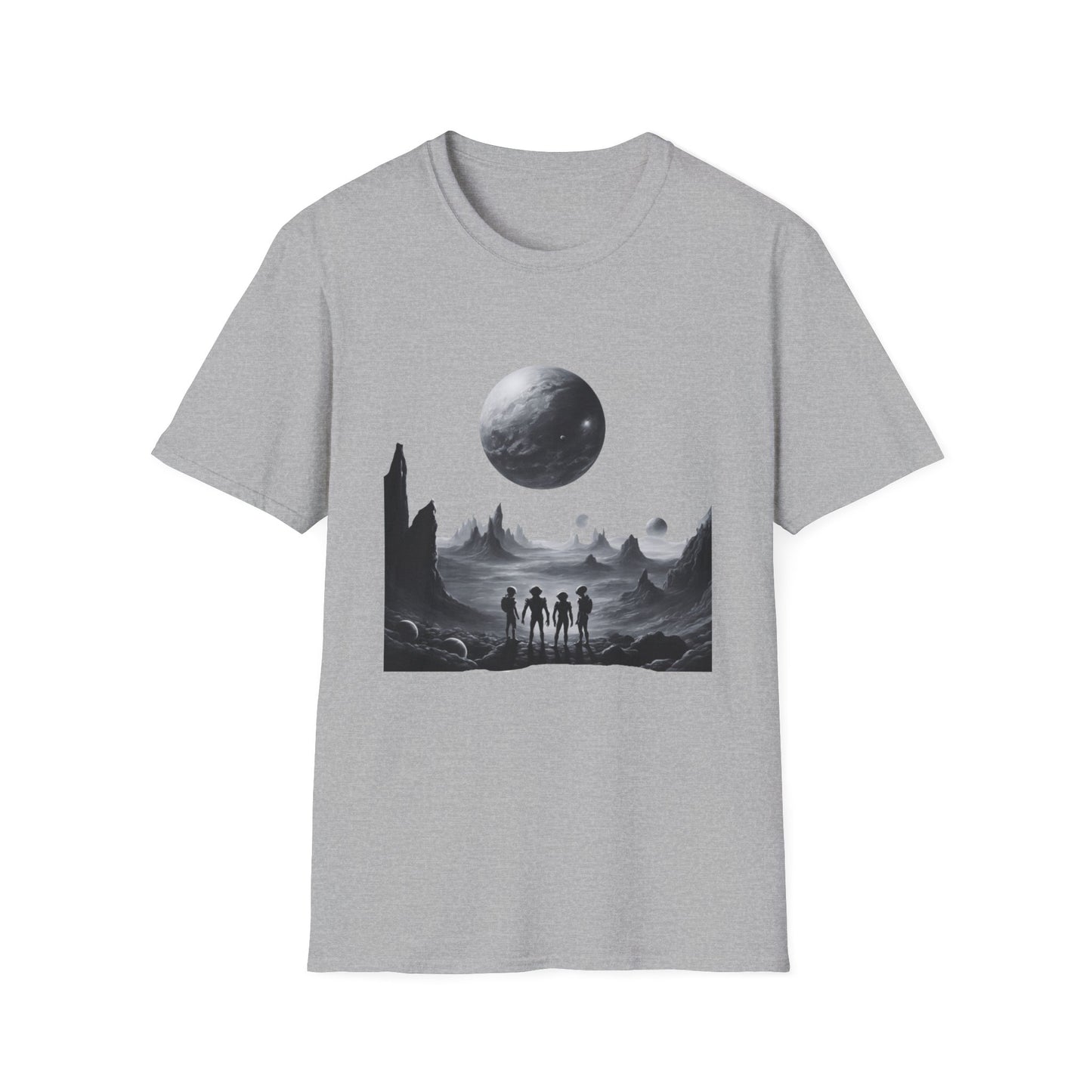 Alien moonscape - Statement Graphic - Unisex Softstyle T-Shirt