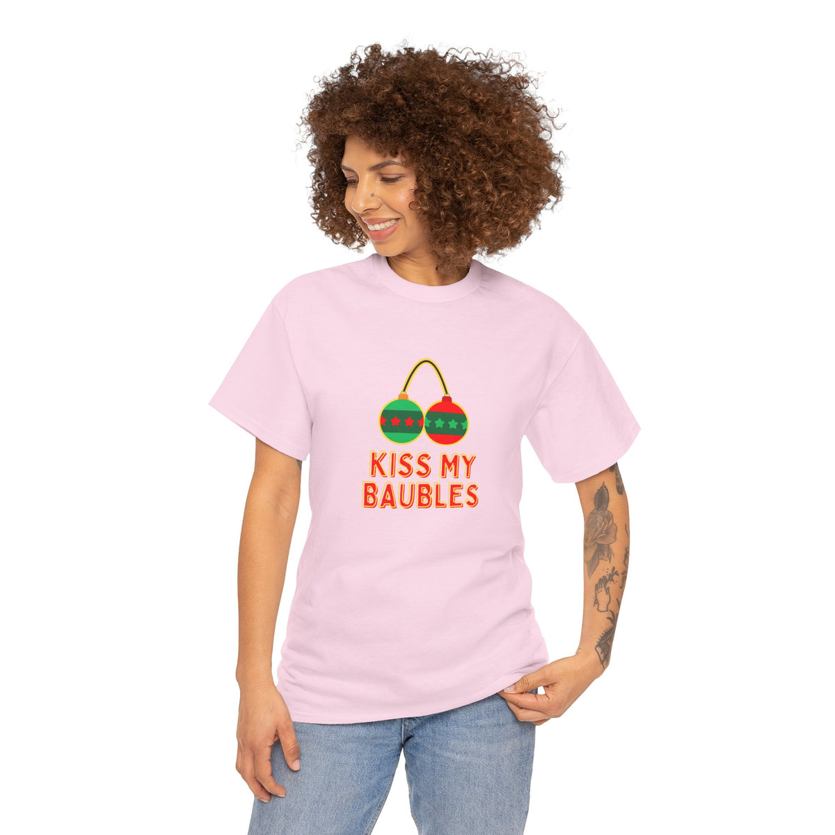 Kiss my Baubles - Christmas - Unisex Heavy Cotton Tee