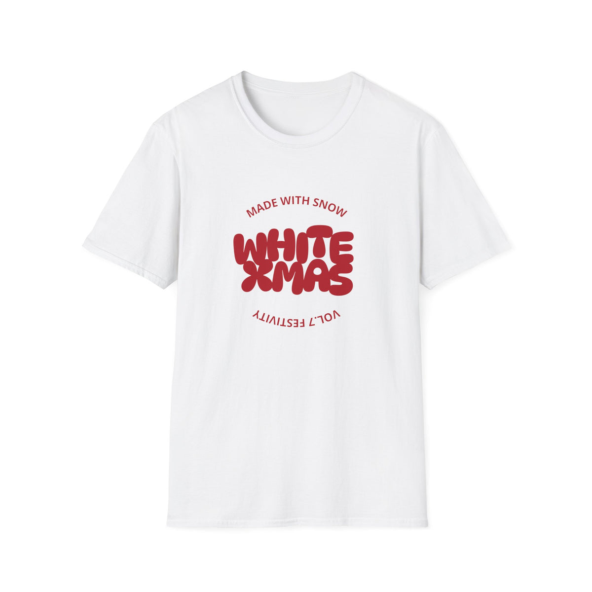 White Xmas (red) - Unisex Softstyle T-Shirt