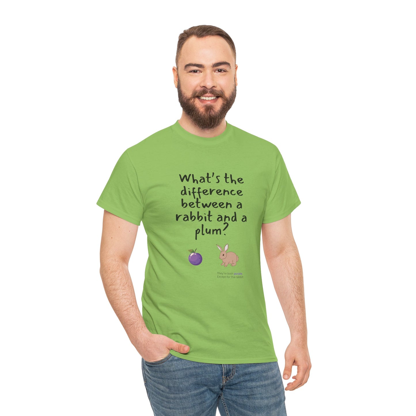 Rabbit and Plum - Funny - Unisex Heavy Cotton Tee