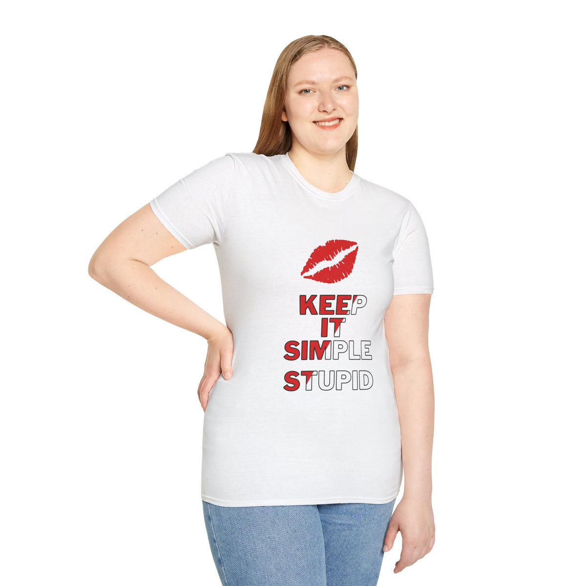 Keep It Simple Stupid KISS - Funny - Unisex Softstyle T-Shirt