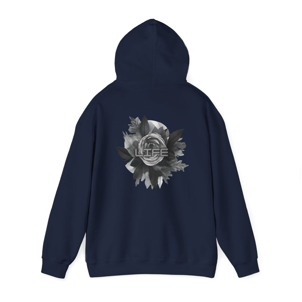 Life (printed on back) - Statement Graphic - Unisex Heavy Blend™ Hooded Sweatshirt