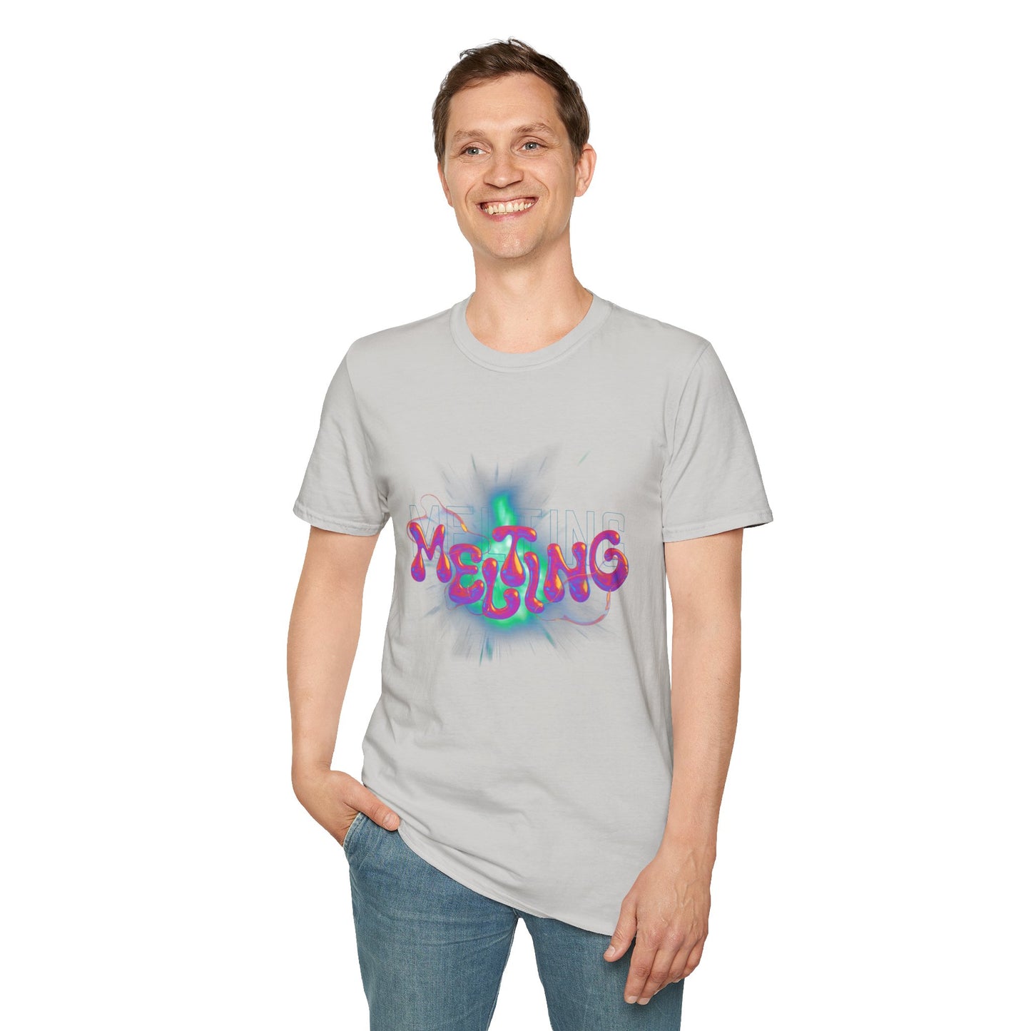 Melting Graphic (pink) - Unisex Softstyle T-Shirt