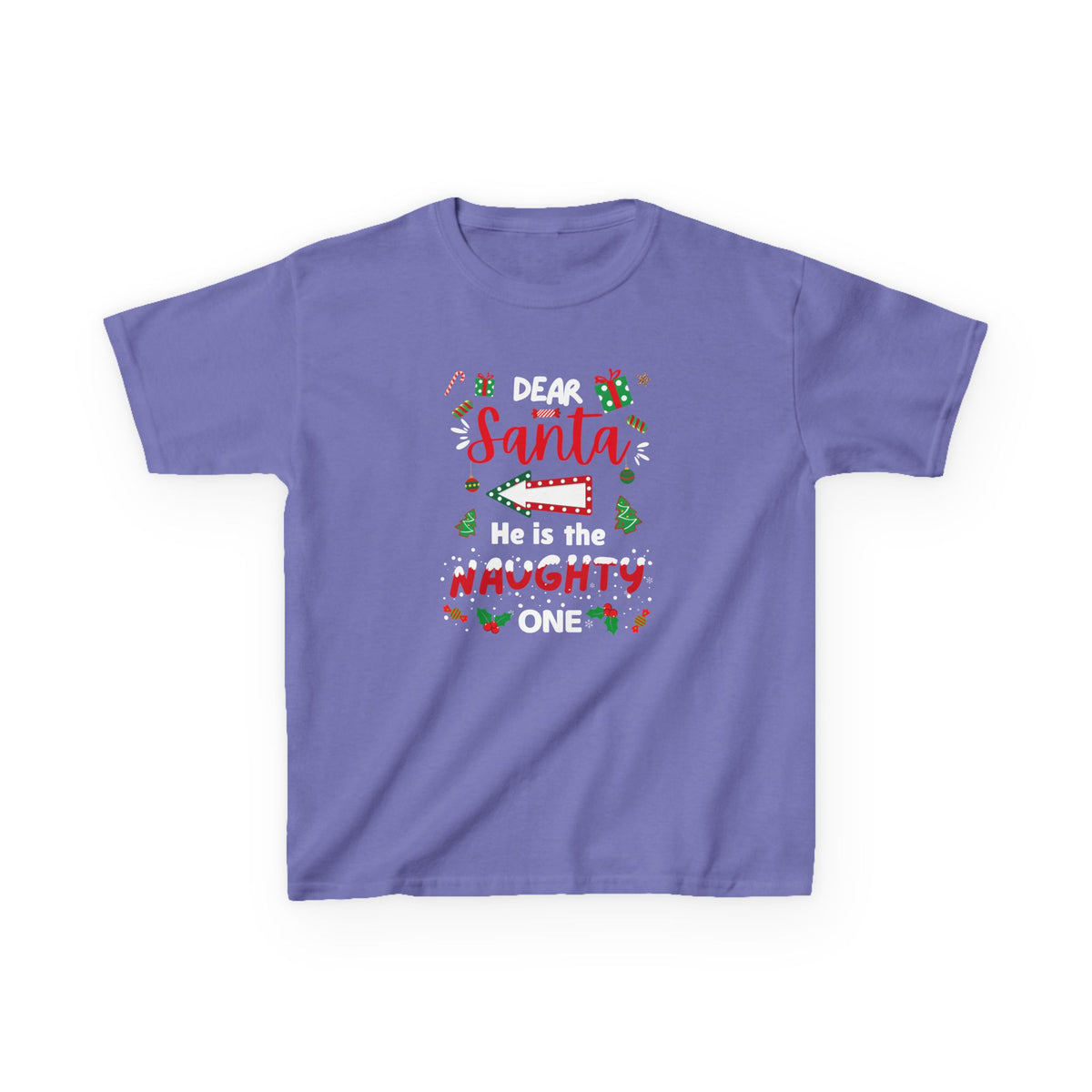 Dear Santa, He is the Naughty One - Youth/Kids Heavy Cotton Tee