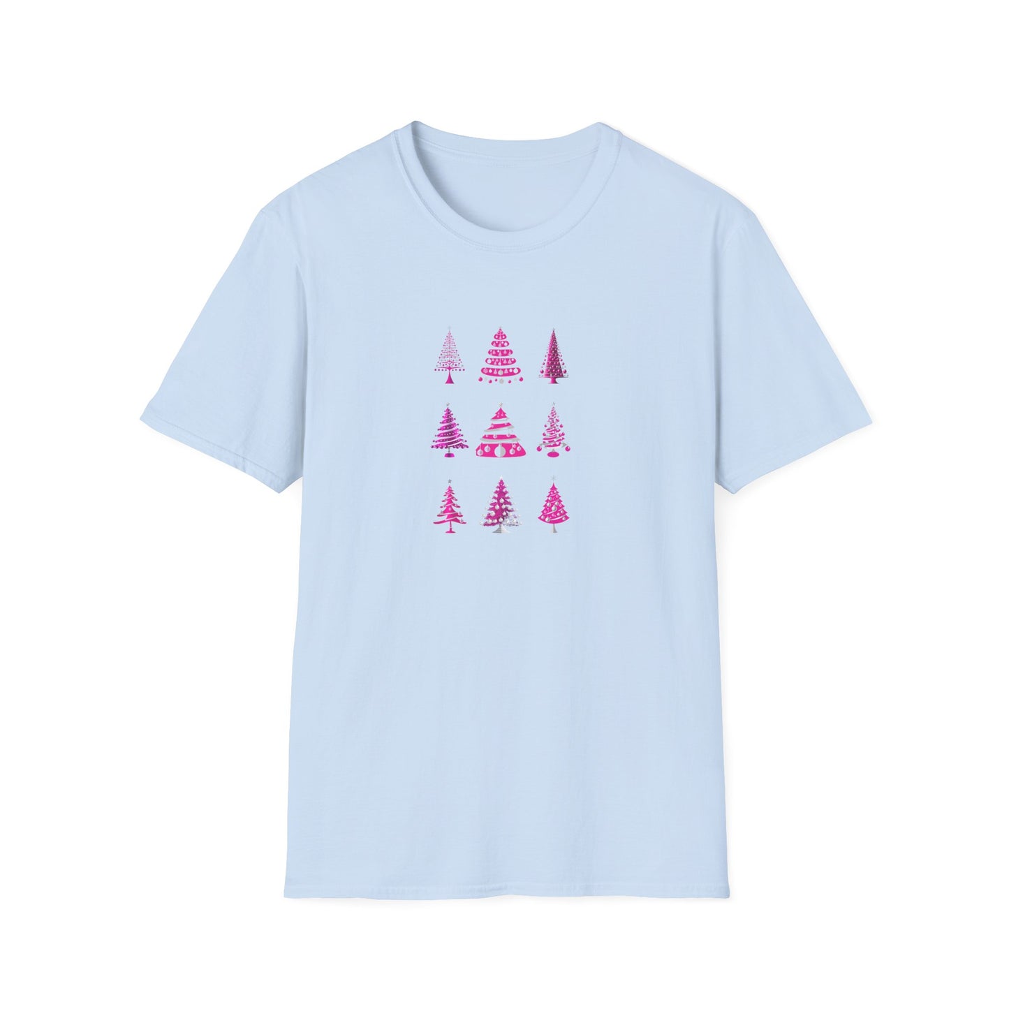 Pink Christmas Trees - Unisex Softstyle T-Shirt