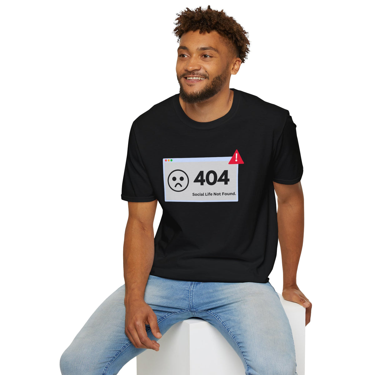 404 Error - Social Life not Found - Tech - Unisex Softstyle T-Shirt