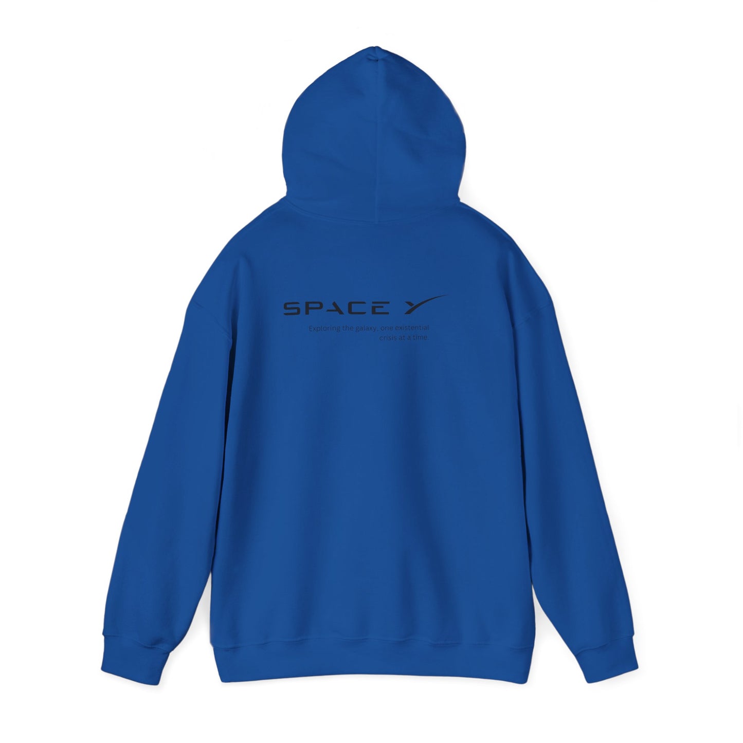 Space Y - exploring the galaxy one existential crisis at a time (printed on back) - Modern Vibes - Unisex Heavy Blend™ Hooded Sweatshirt