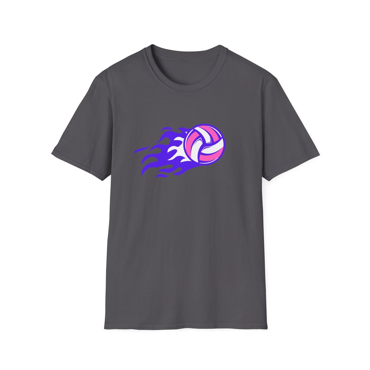 Volleyball Flame (purple) - Unisex Softstyle T-Shirt