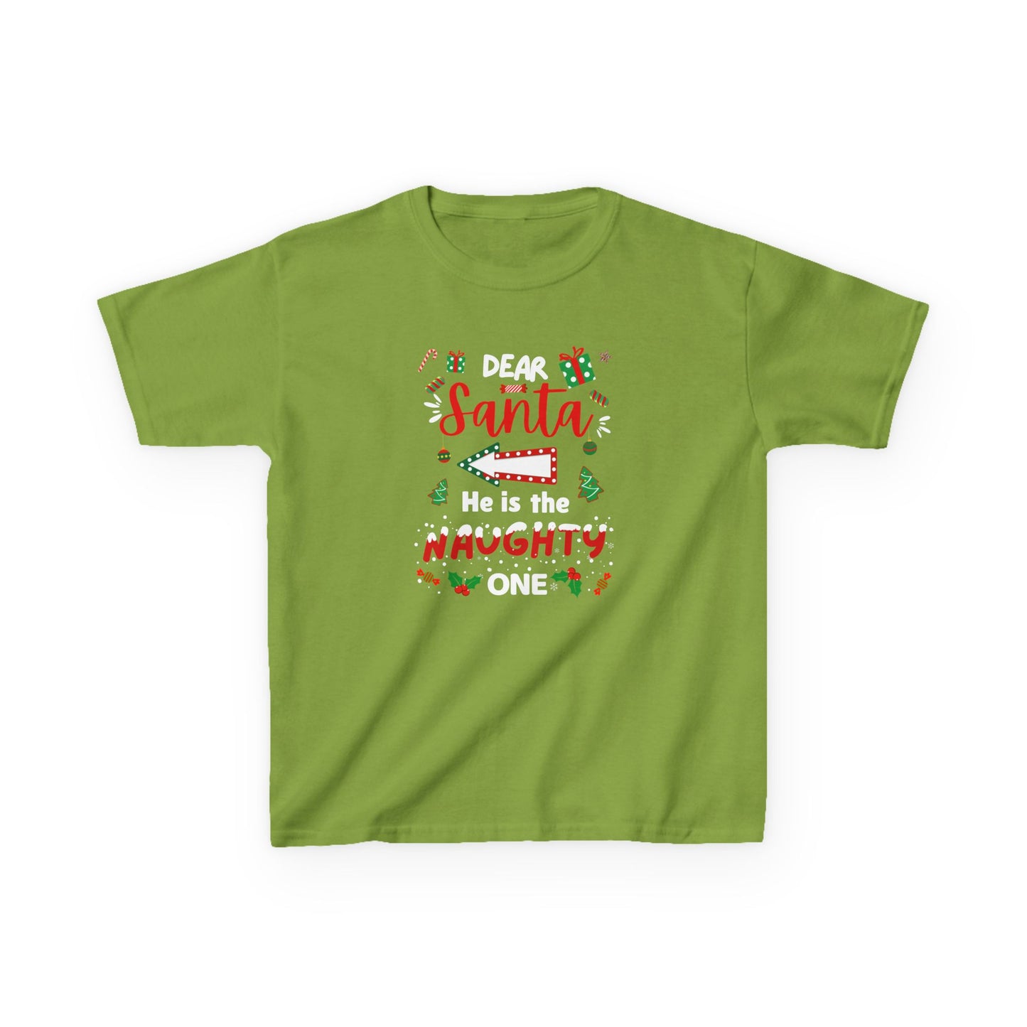 Dear Santa, He is the Naughty One - Youth/Kids Heavy Cotton Tee