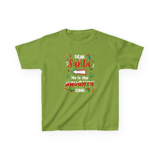 Dear Santa, He is the Naughty One - Youth/Kids Heavy Cotton Tee