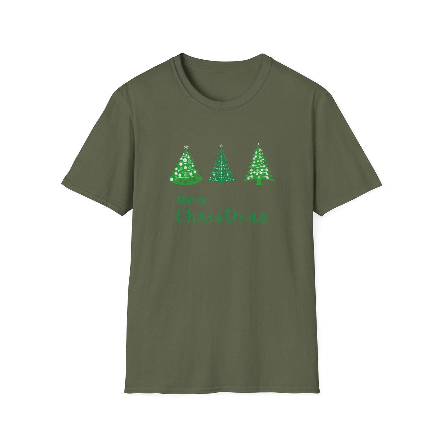Green Christmas Trees - Unisex Softstyle T-Shirt