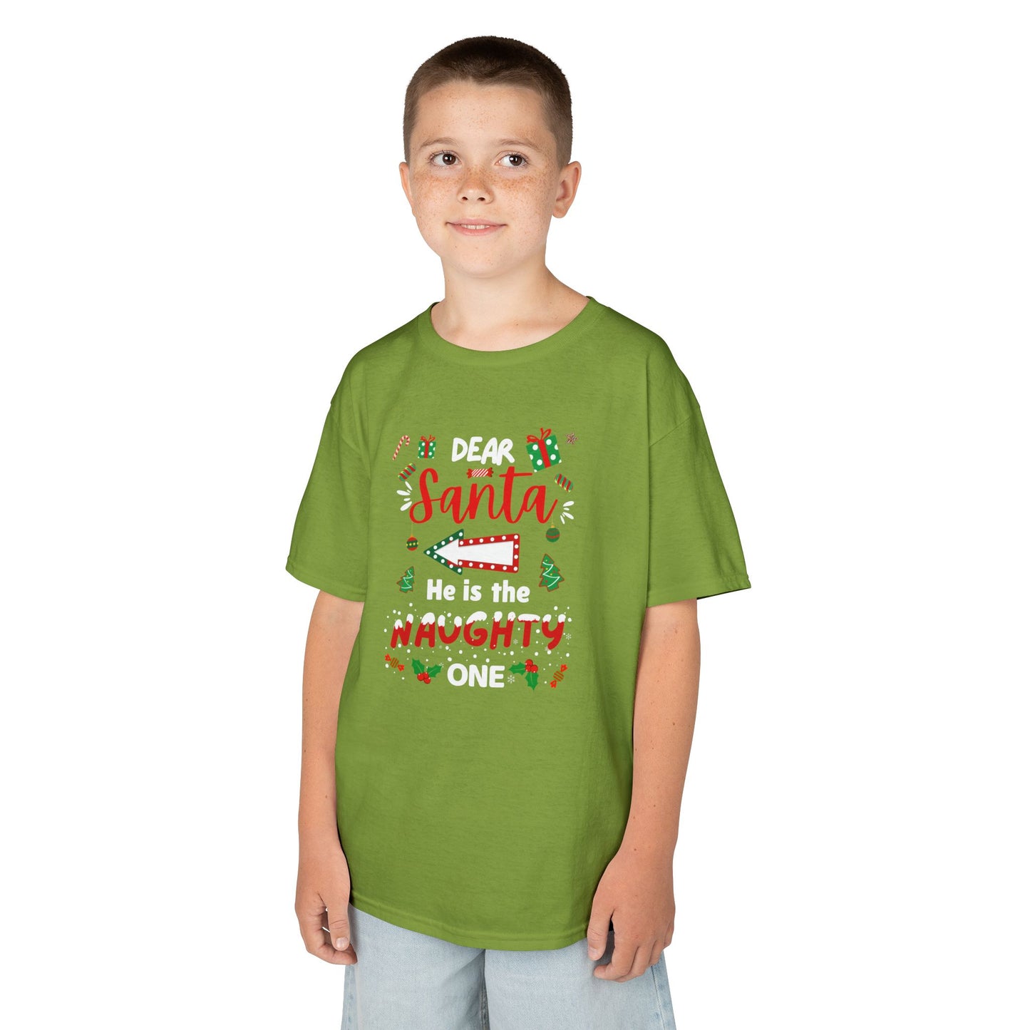 Dear Santa, He is the Naughty One - Youth/Kids Heavy Cotton Tee