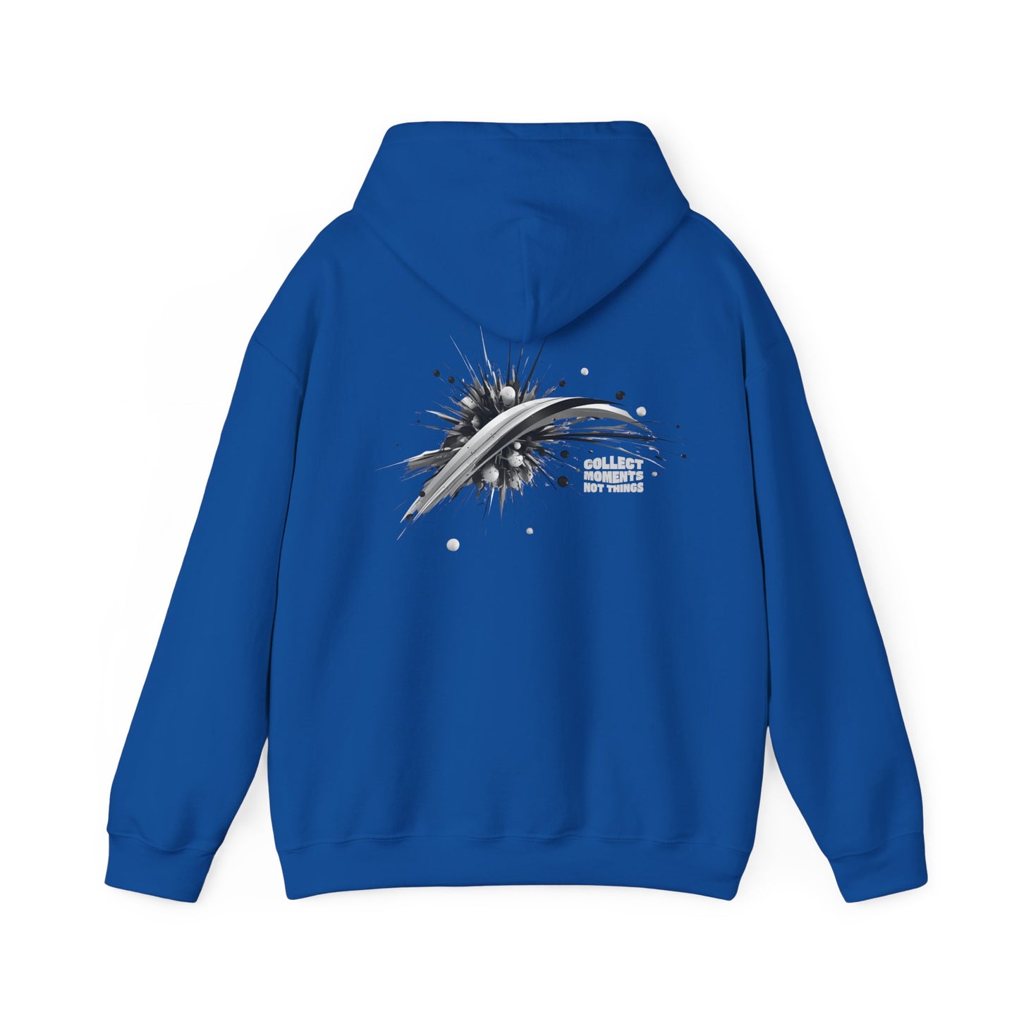Collect moments not things Splash (printed on back) - Modern Vibes - Unisex Heavy Blend™ Hooded Sweatshirt