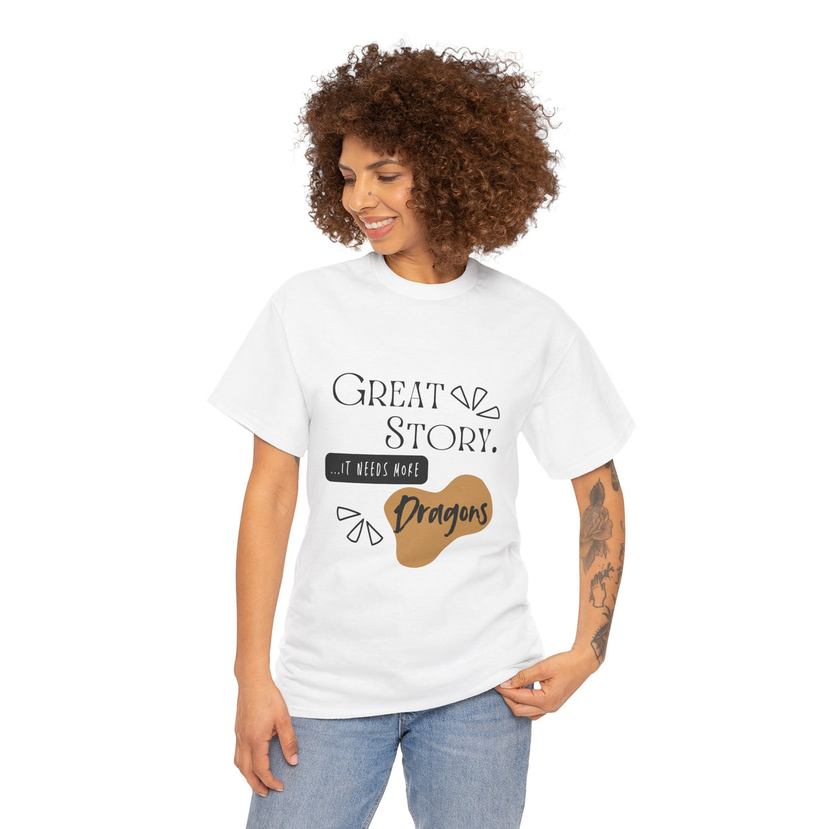 Great Story - Needs Dragons - Unisex Heavy Cotton Tee