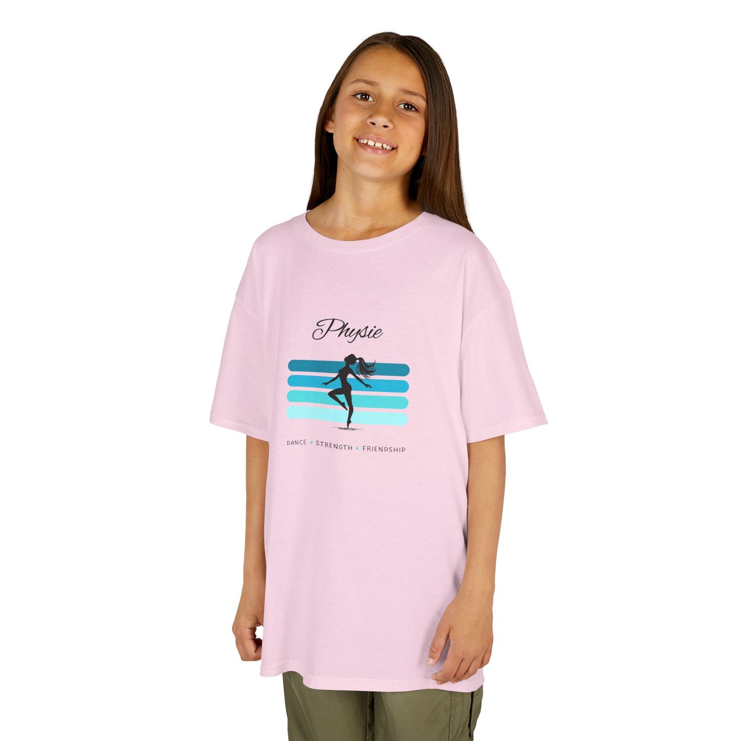 Physie. Dance. Strength. Friendship (teal) - Youth / Kids Heavy Cotton™ Tee