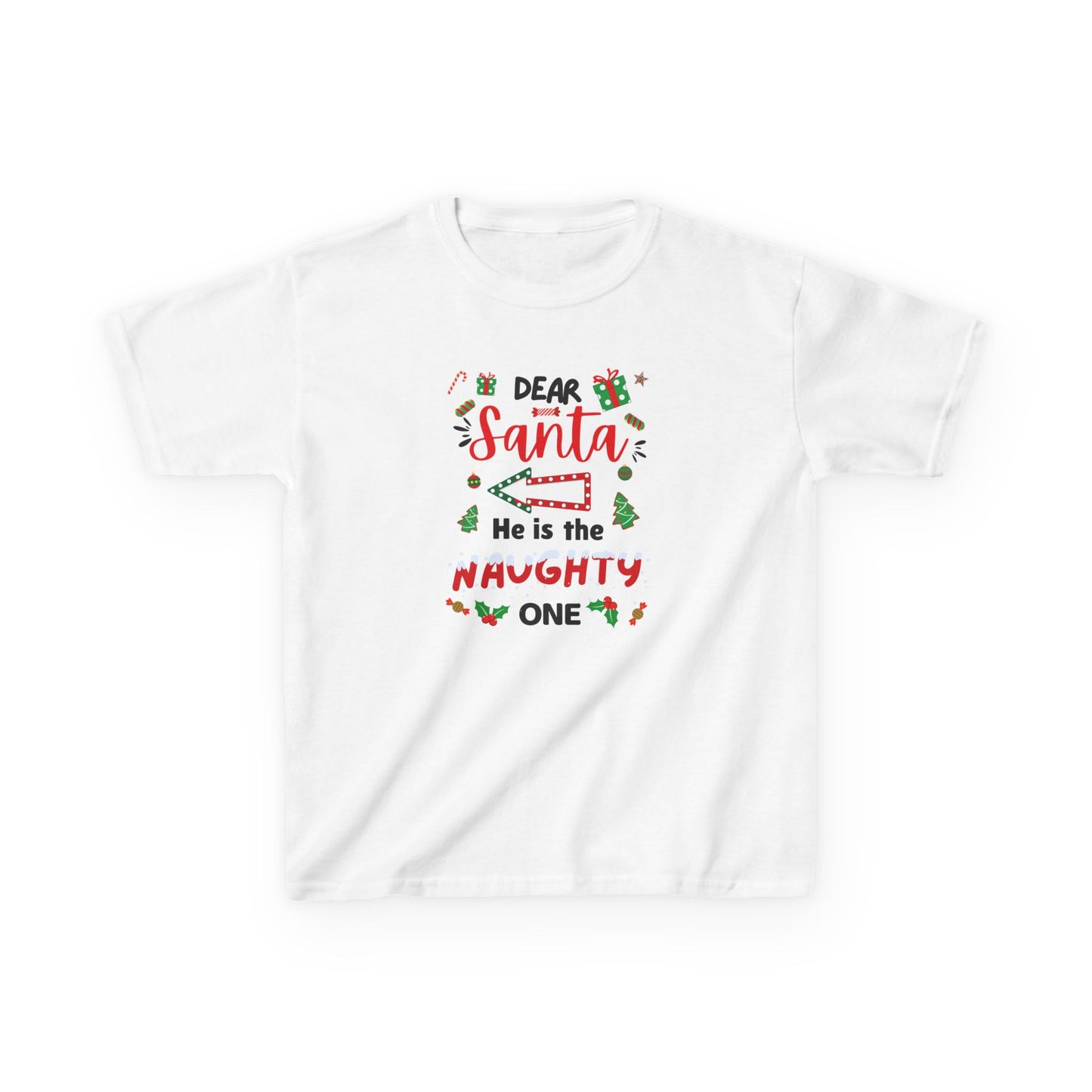 Dear Santa, He is the Naughty One - Youth/Kids Heavy Cotton Tee