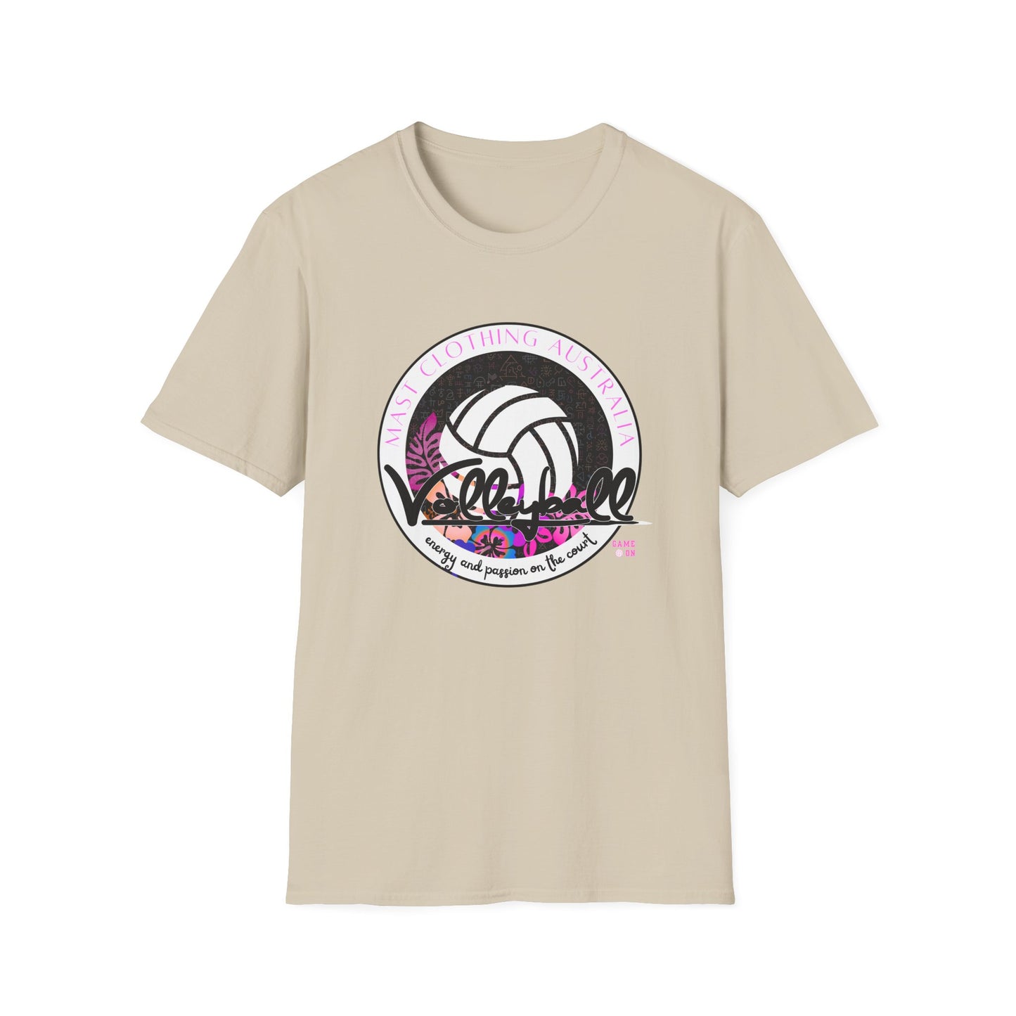 Volleyball graphic (pink) - Unisex Softstyle T-Shirt