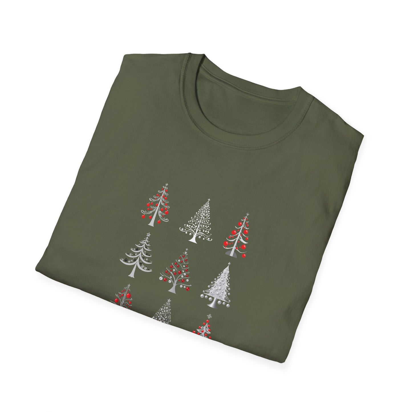Christmas Trees (silver) - Unisex Softstyle T-Shirt