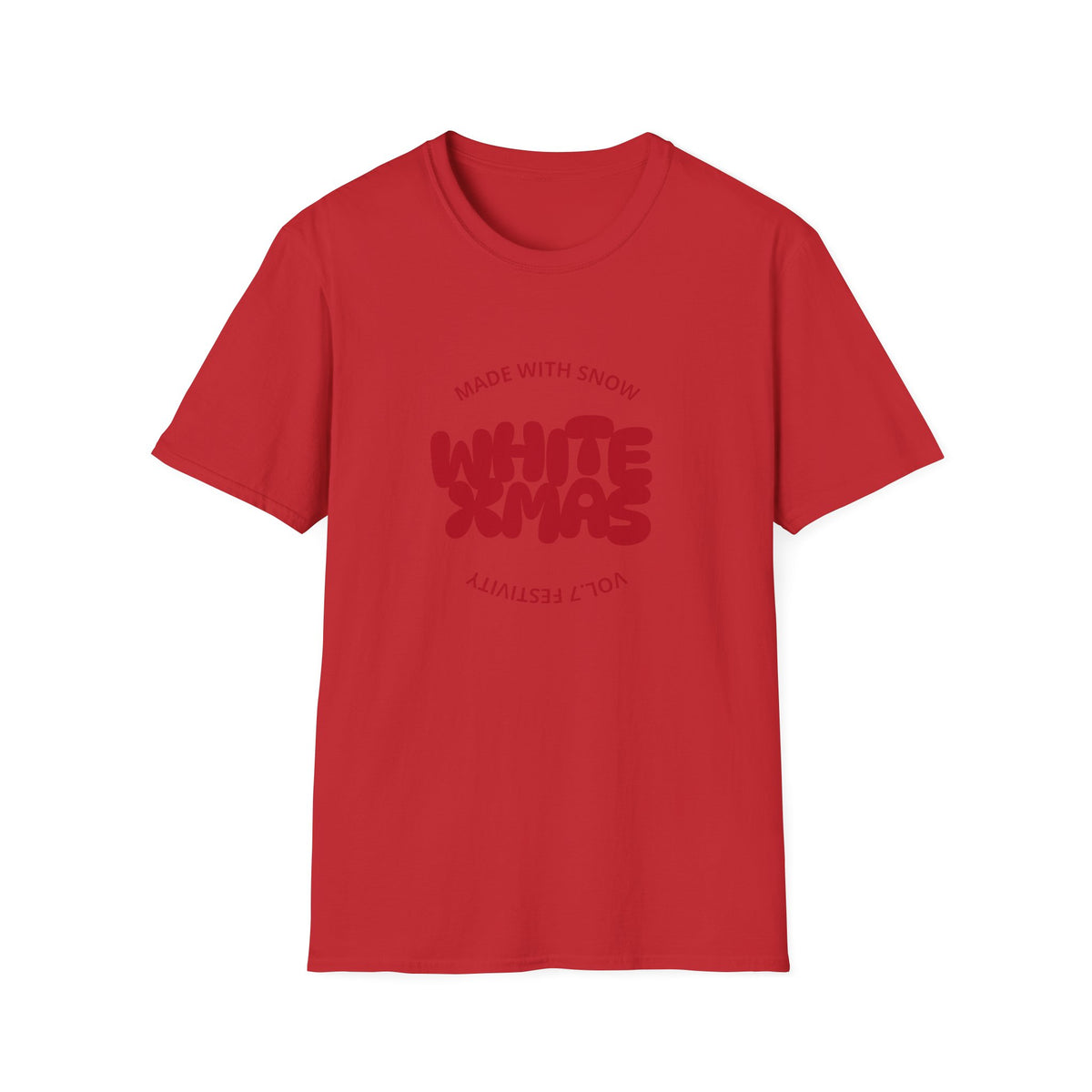 White Xmas (red) - Unisex Softstyle T-Shirt
