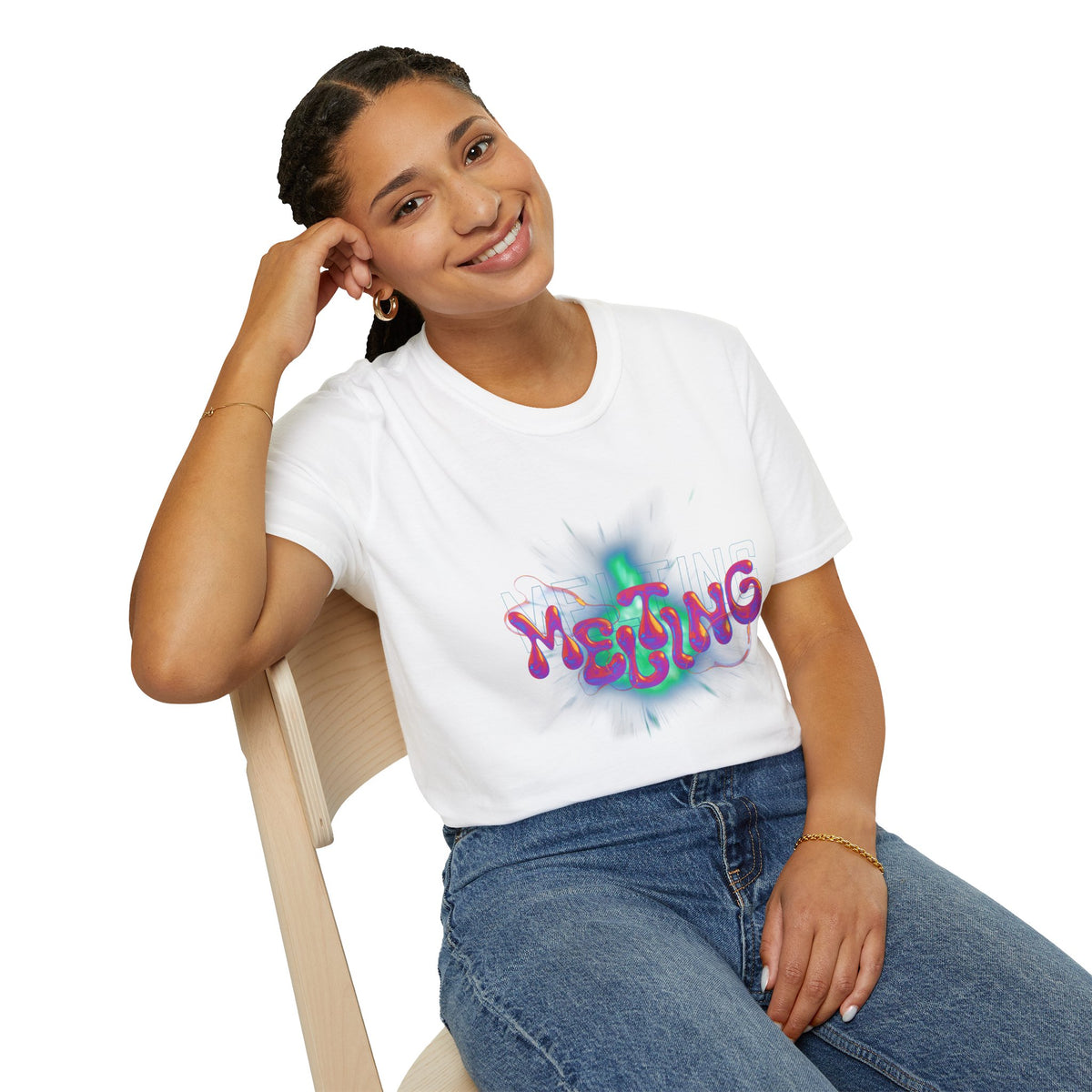Melting Graphic (pink) - Unisex Softstyle T-Shirt