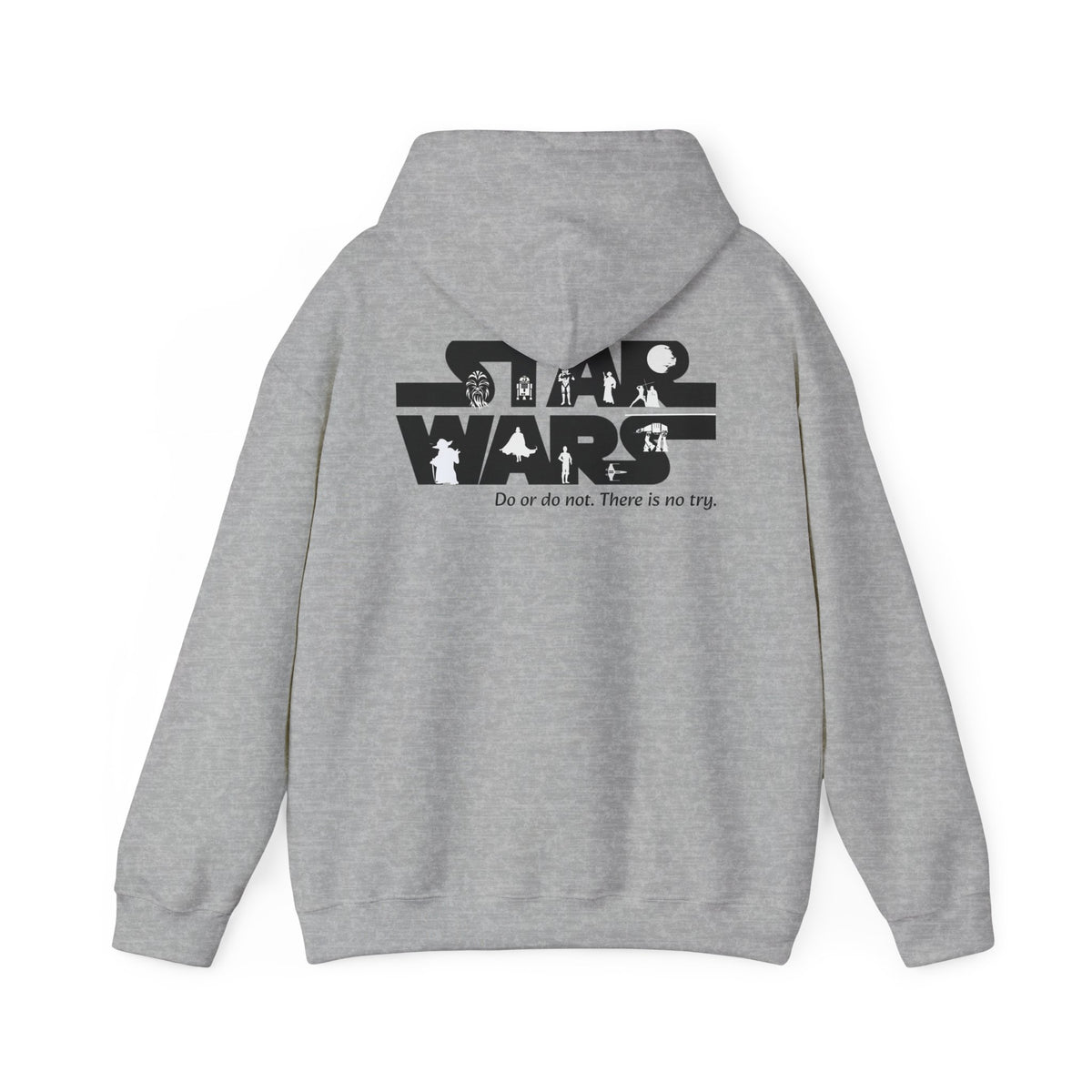 Star Wars Silhouette (printed on back) - Modern Vibes - Unisex Heavy Blend™ Hooded Sweatshirt