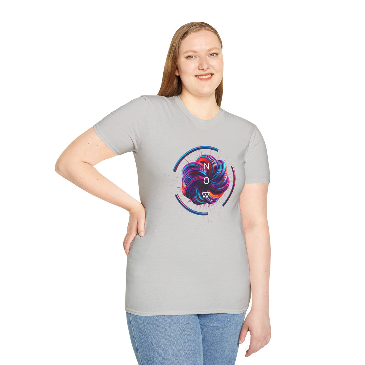 Now (swirl) - Unisex Softstyle T-Shirt