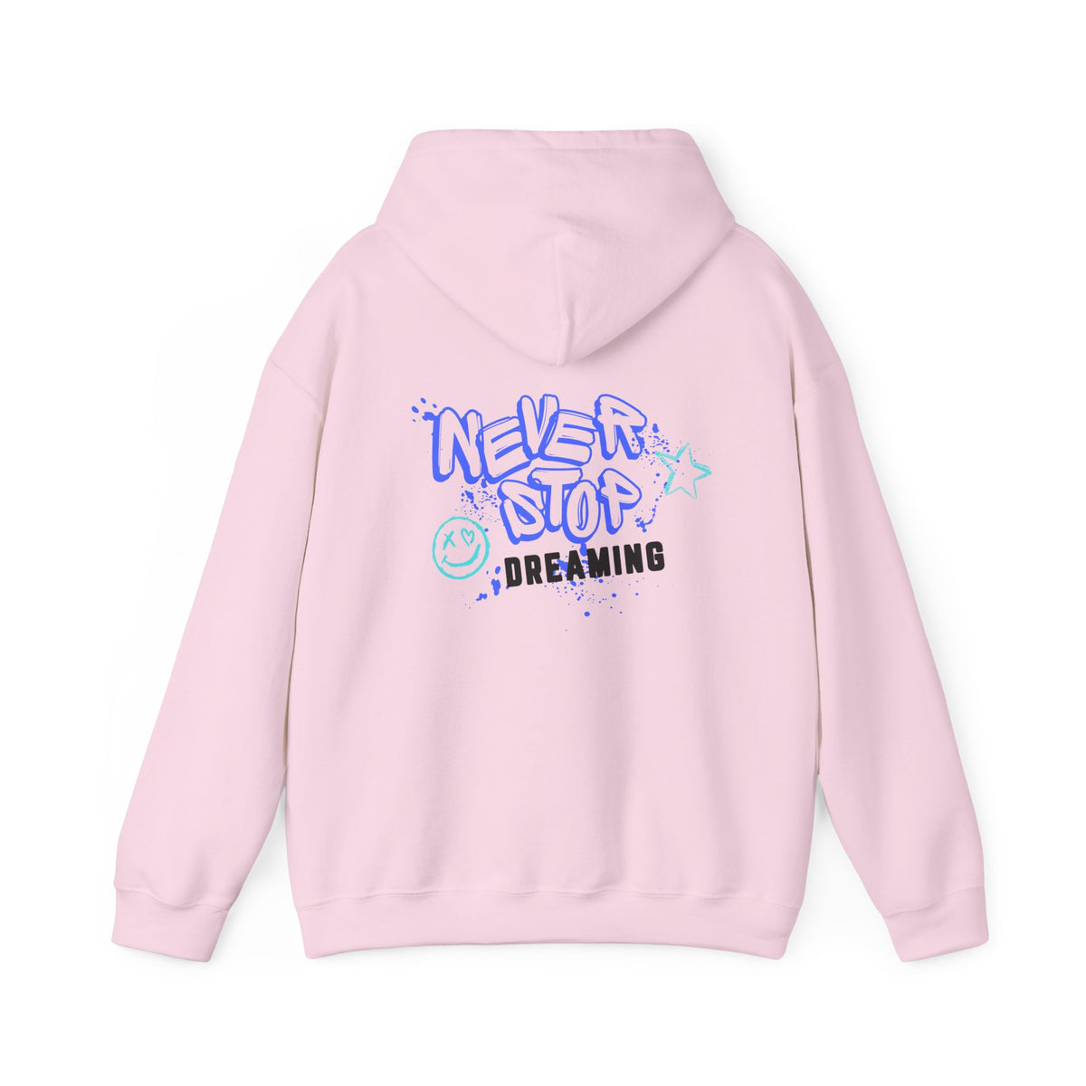 Never Stop Dreaming (printed on back) - Modern vibes - Unisex Heavy Blend™ Hooded Sweatshirt