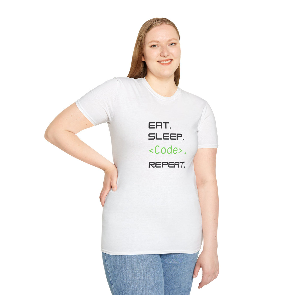 Eat Sleep Code Repeat - Tech - Unisex Softstyle T-Shirt