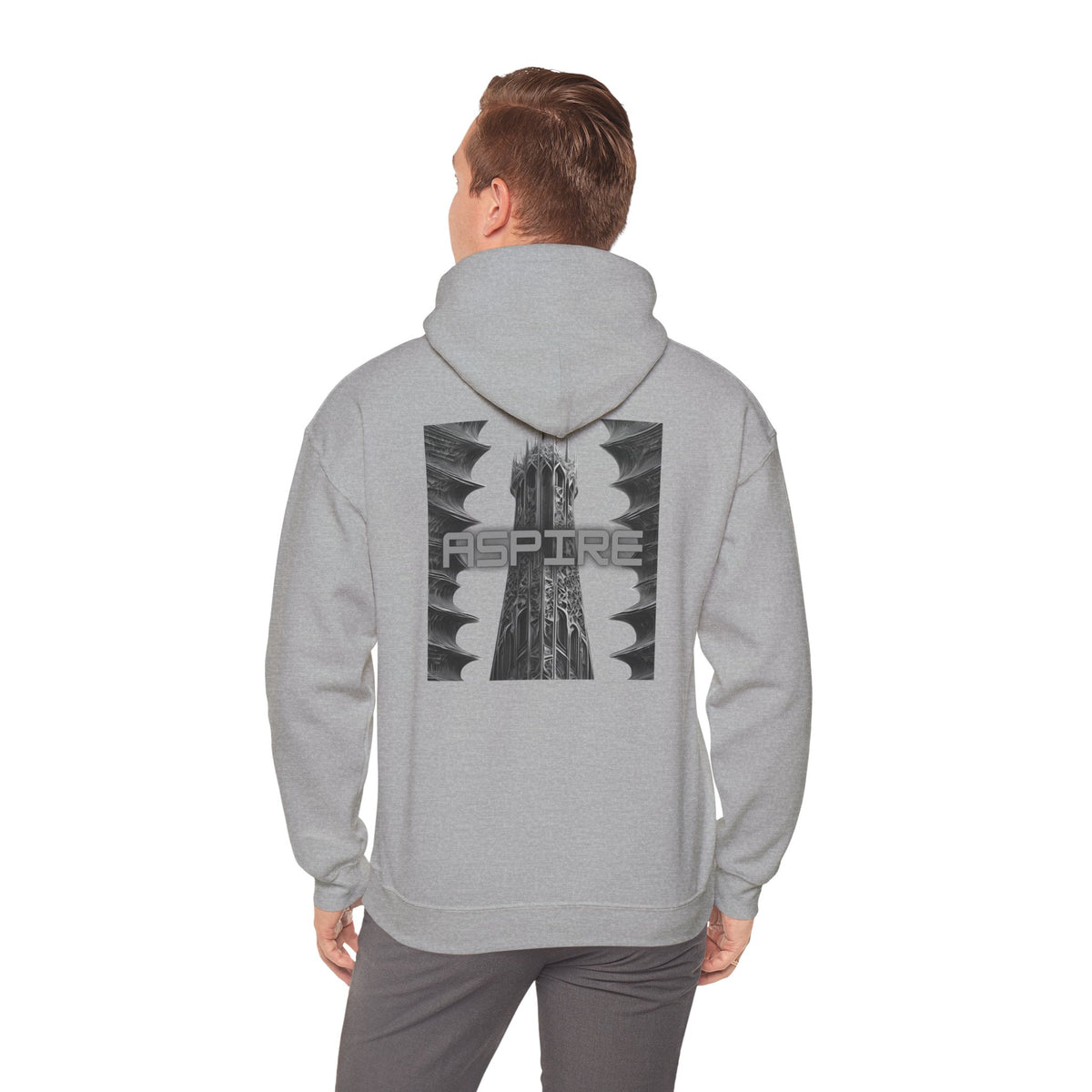 Aspire (printed on back) - Statement Graphic - Unisex Heavy Blend™ Hooded Sweatshirt