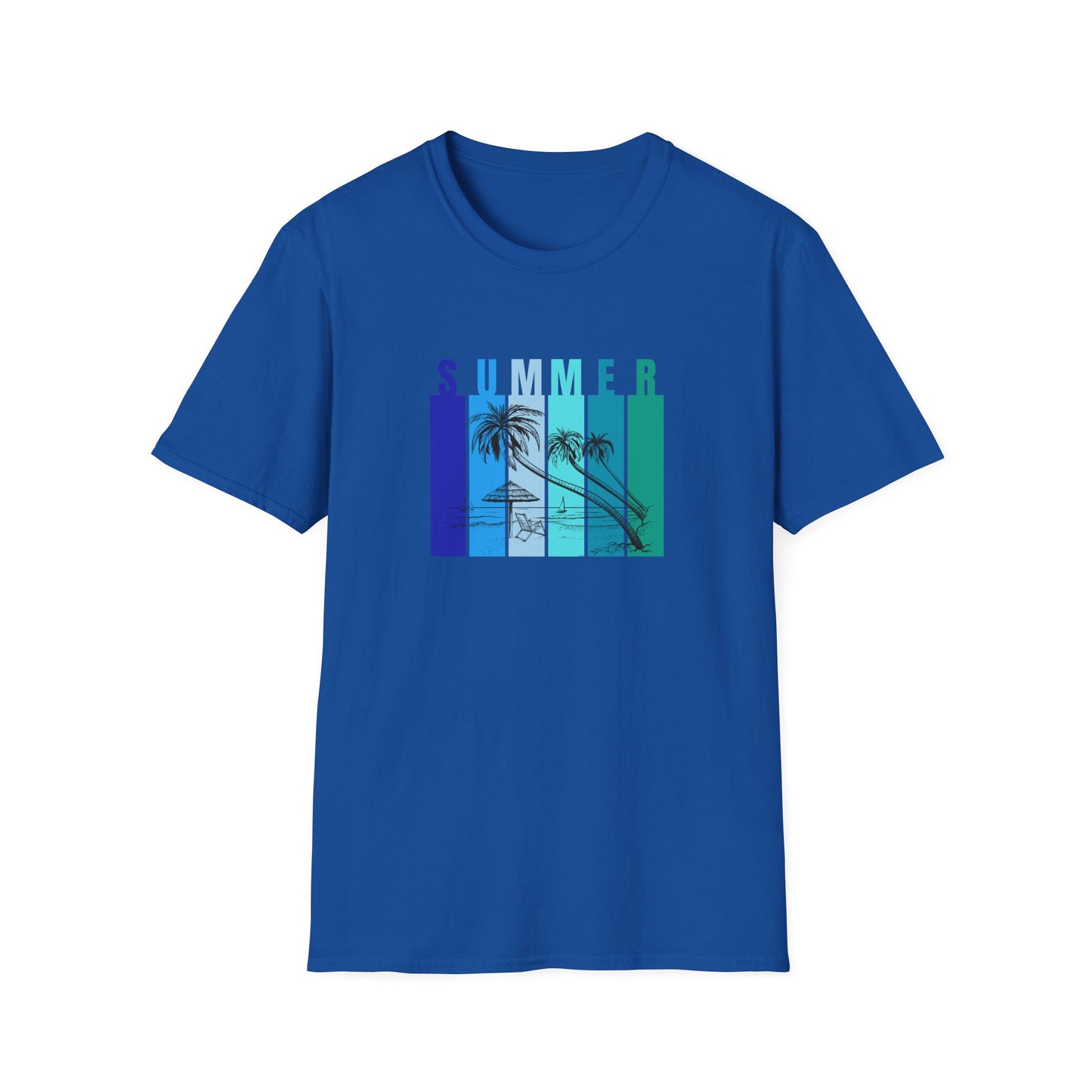 Summer (blue bars) - Unisex Softstyle T-Shirt