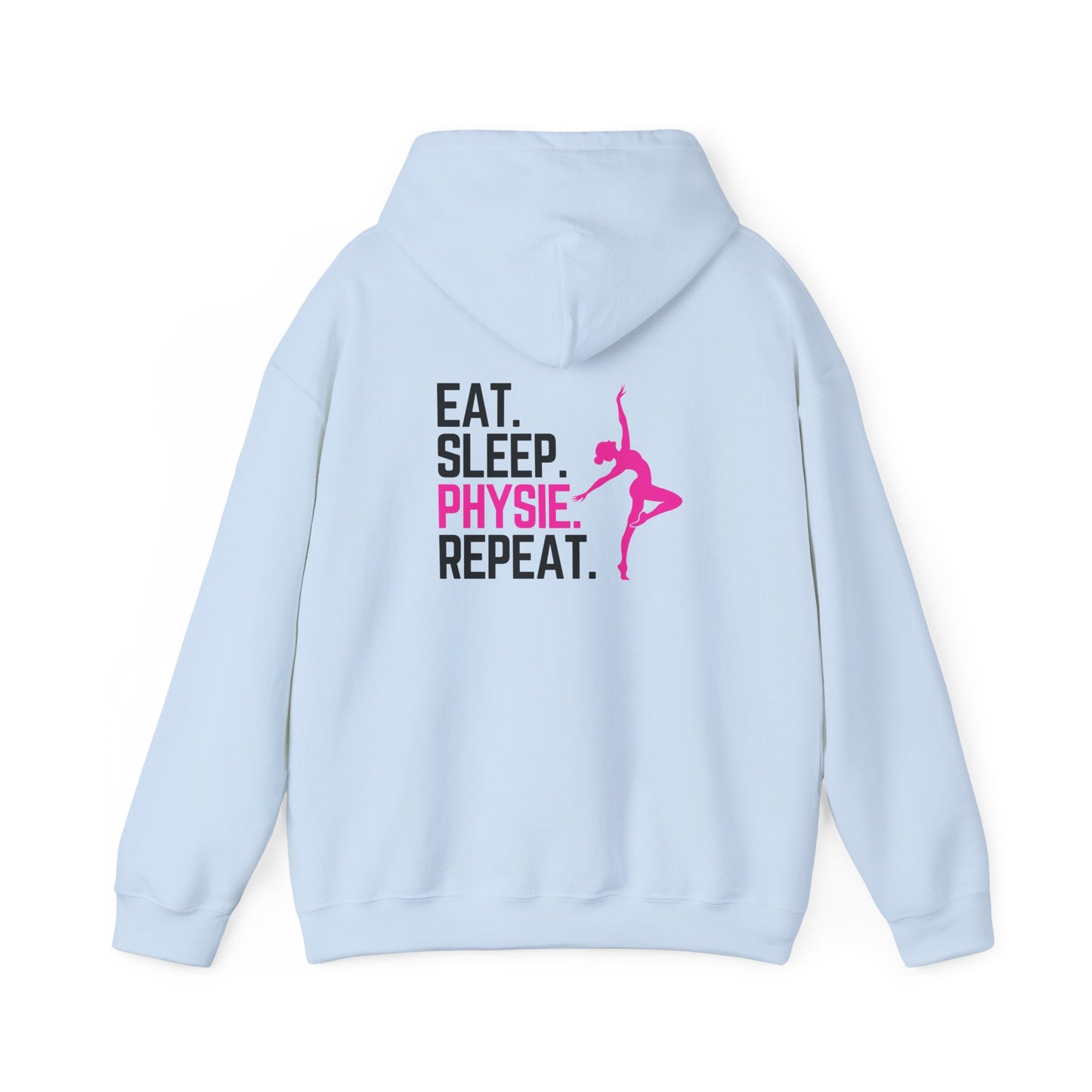 Eat Sleep Physie Repeat (printed on back) - Unisex Heavy Blend™ Hooded Sweatshirt