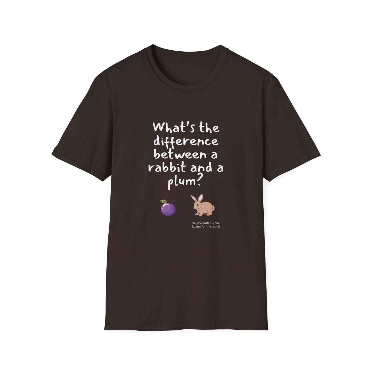 Rabbit and Plum joke - Unisex Softstyle T-Shirt