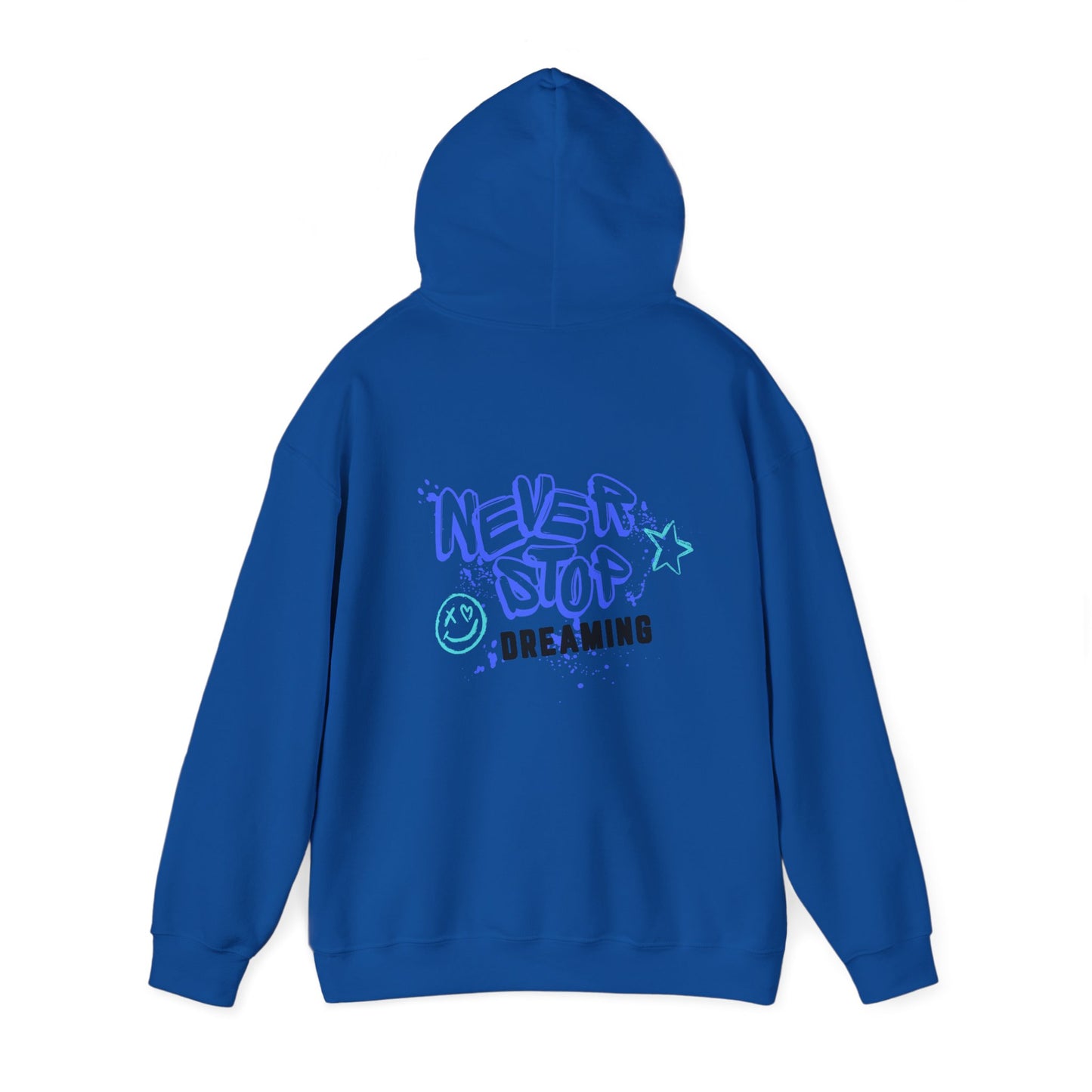 Never Stop Dreaming (printed on back) - Modern vibes - Unisex Heavy Blend™ Hooded Sweatshirt