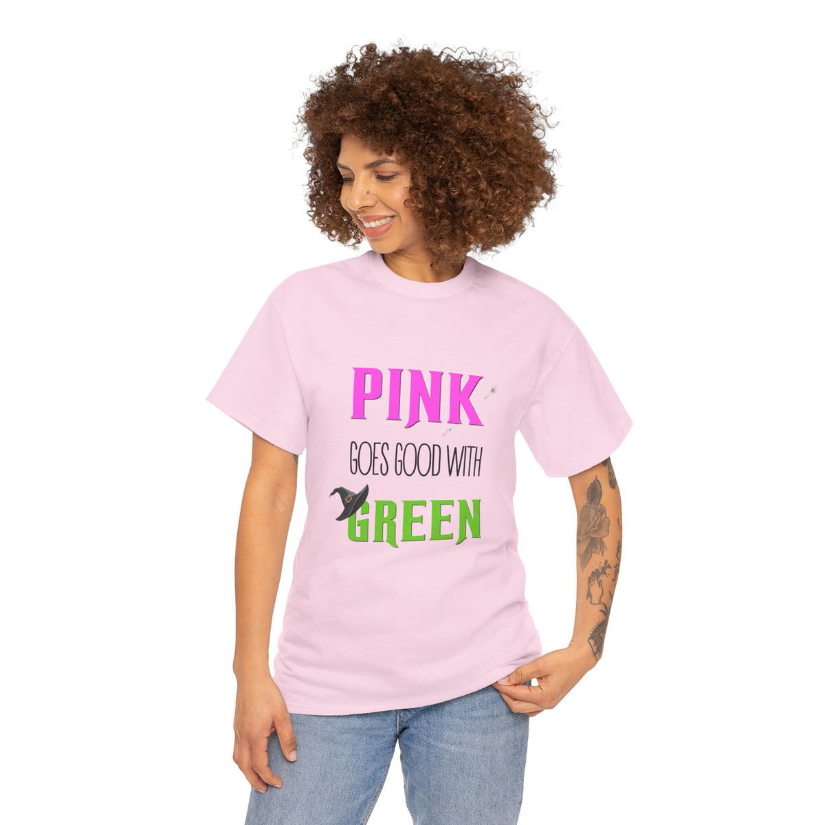 Pink goes good with Green (Wicked) - Unisex Heavy Cotton Tee