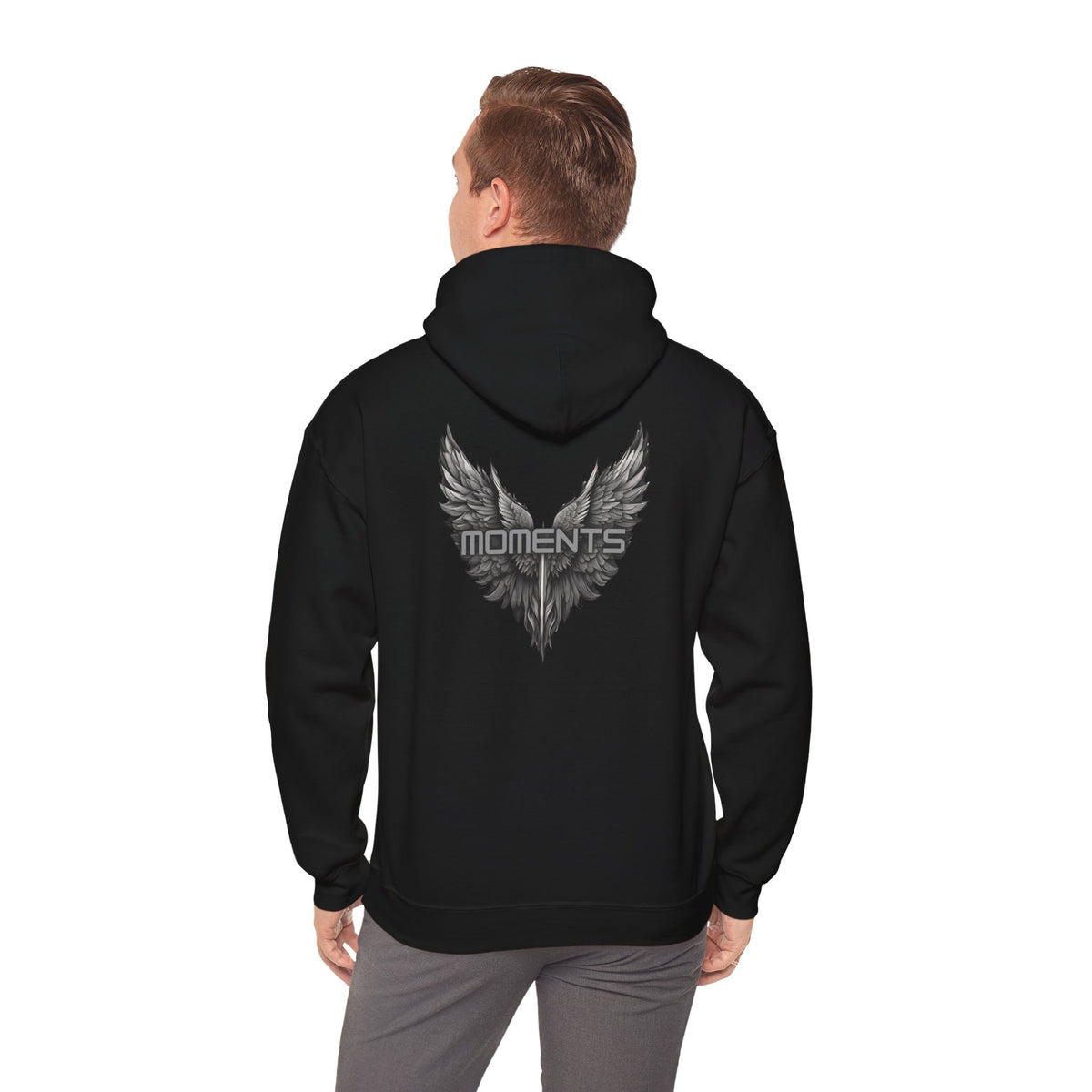 Moments (printed on back) - Statement Graphic - Unisex Heavy Blend™ Hooded Sweatshirt
