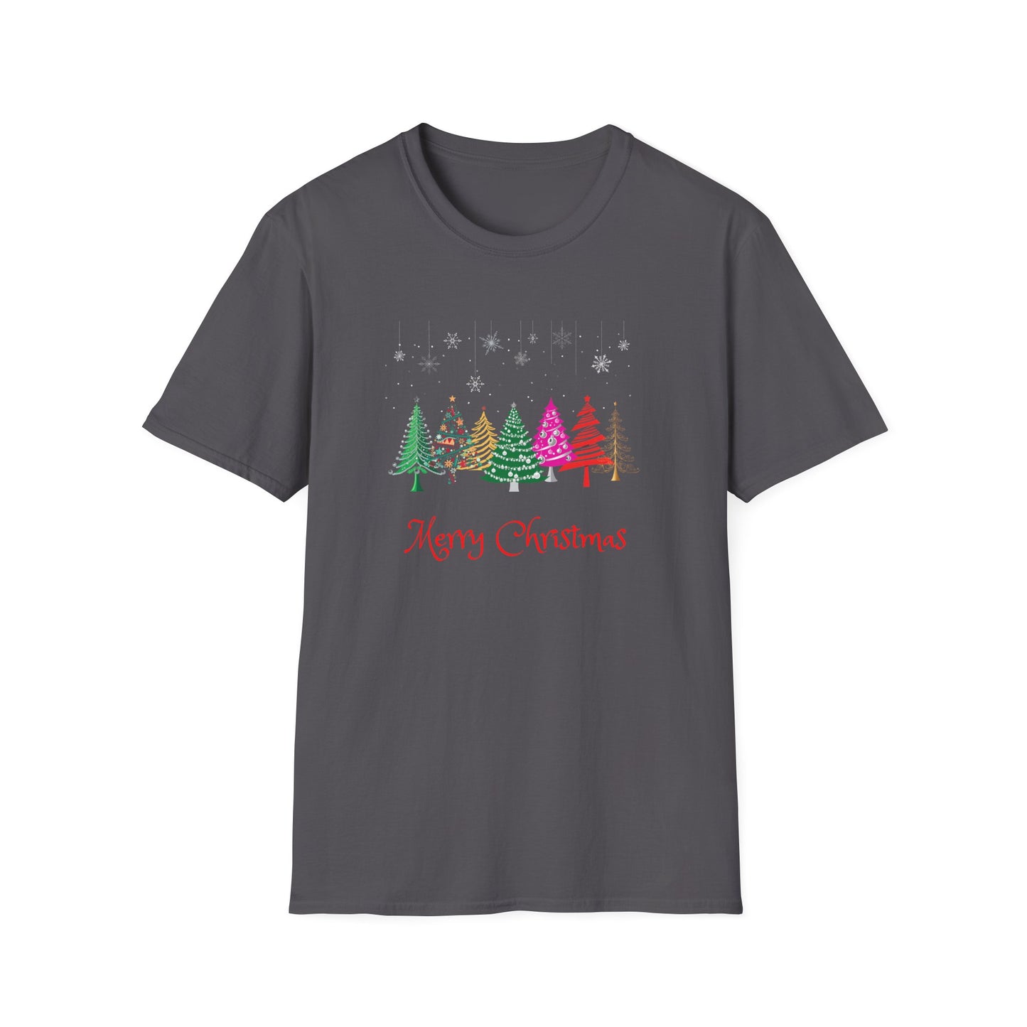 Colourful Christmas Trees - Unisex Softstyle T-Shirt