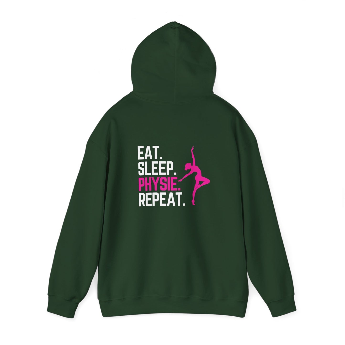 Eat Sleep Physie Repeat (printed on back) - Unisex Heavy Blend™ Hooded Sweatshirt