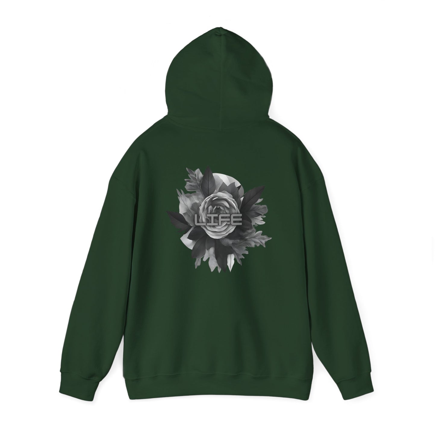 Life (printed on back) - Statement Graphic - Unisex Heavy Blend™ Hooded Sweatshirt