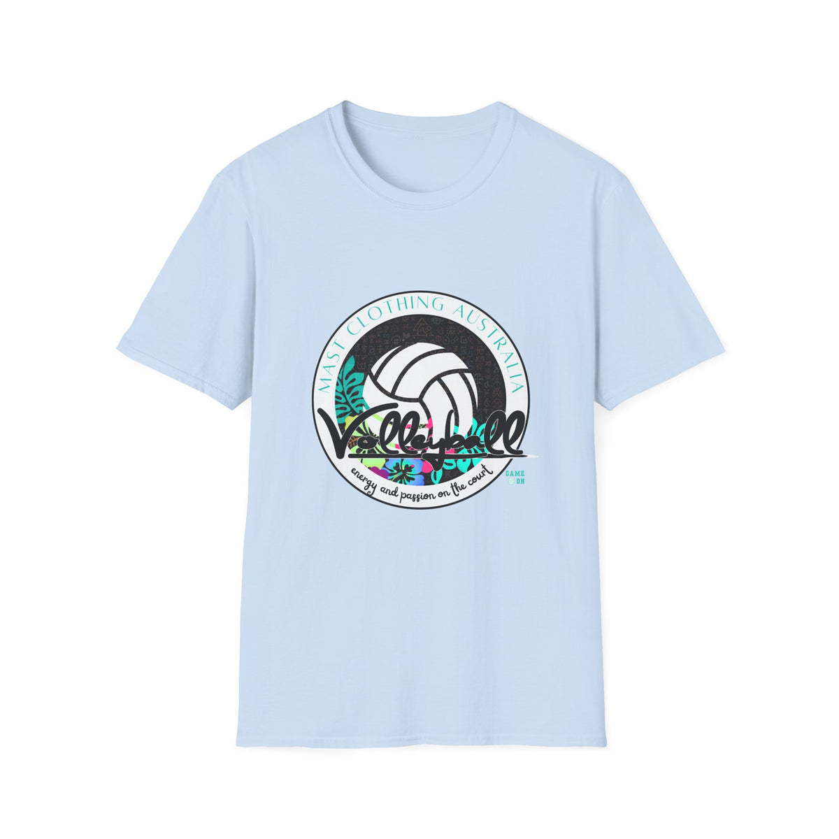 Volleyball graphic (teal) - Unisex Softstyle T-Shirt