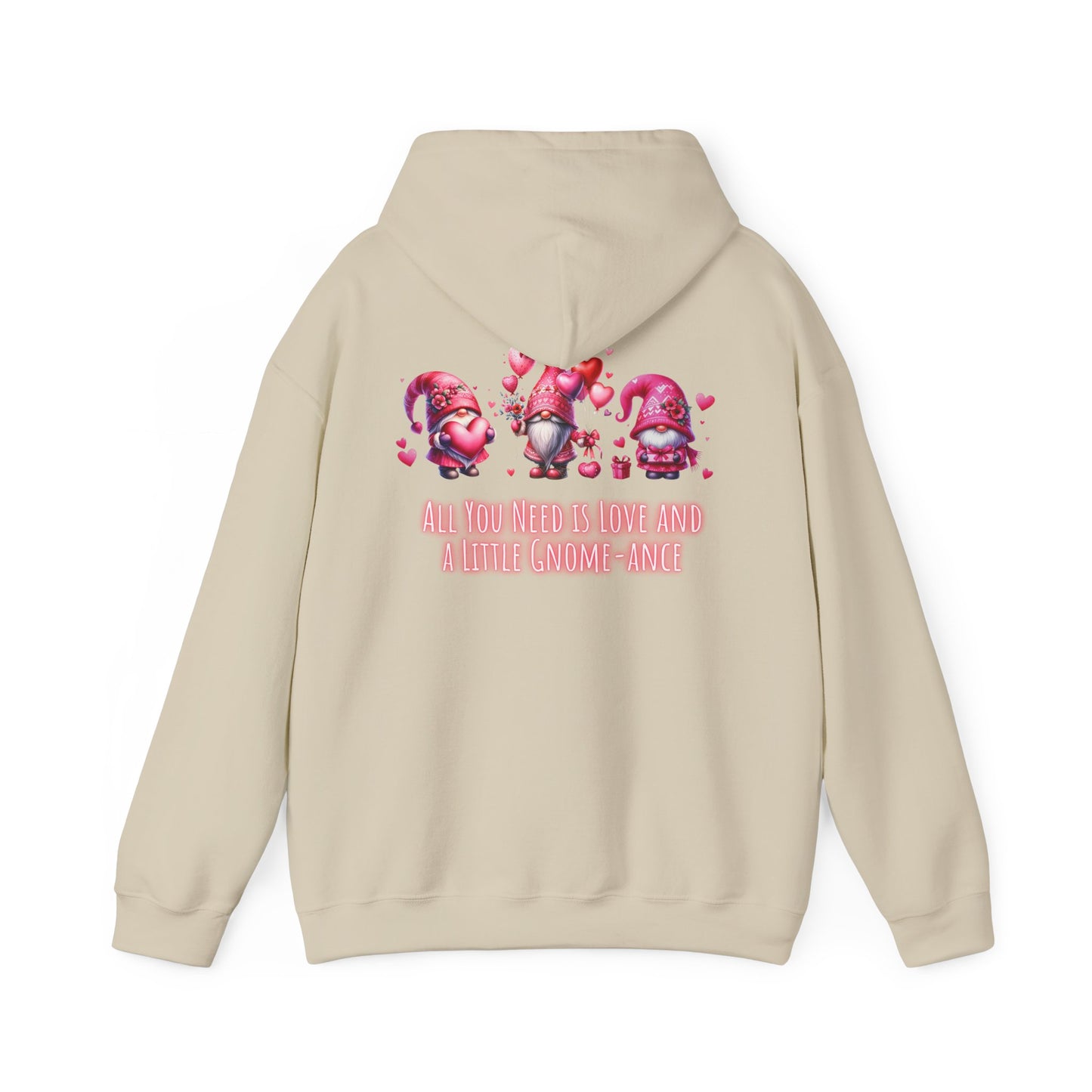 All you need is a little gnome-ance (printed on back) - Gnomes - Unisex Heavy Blend™ Hooded Sweatshirt