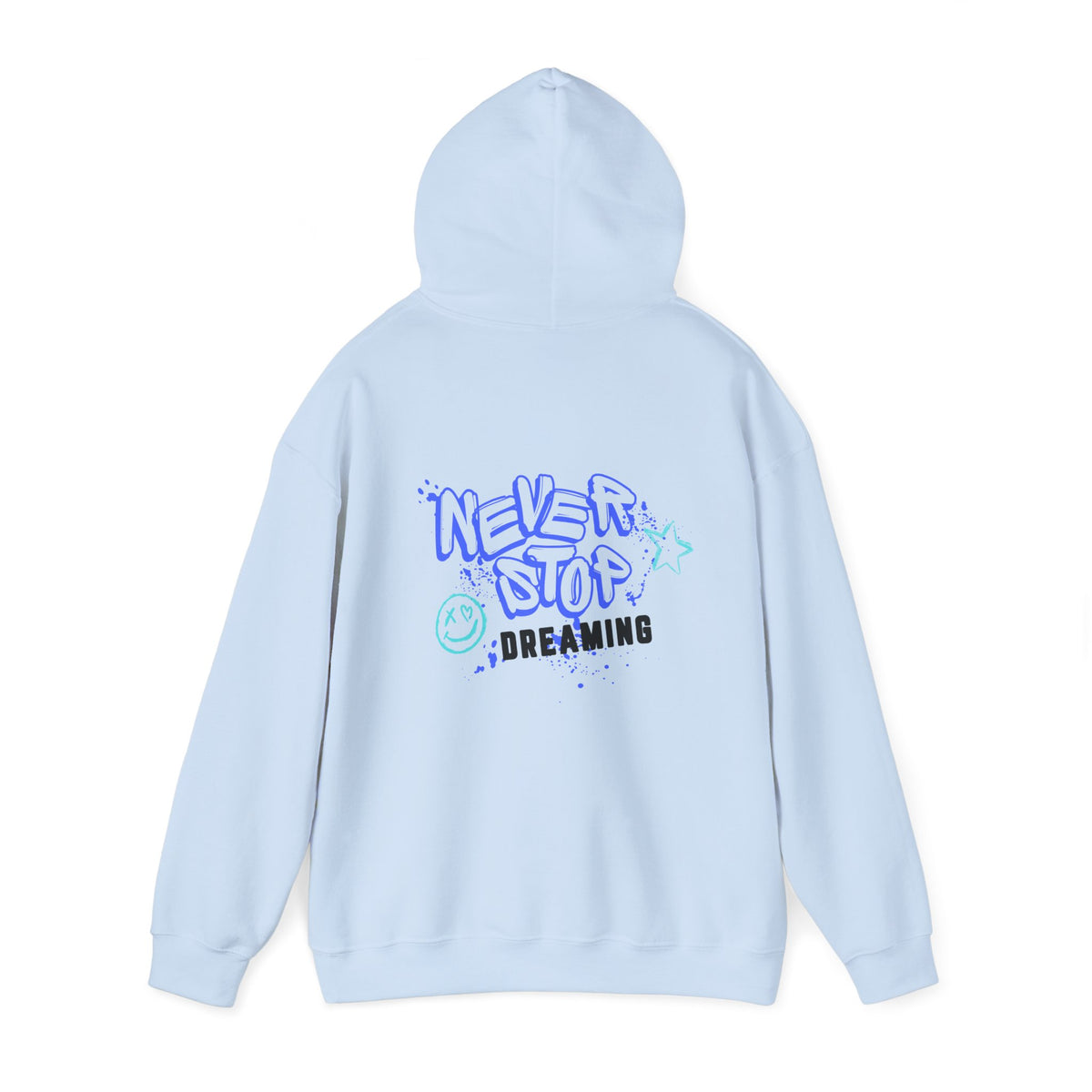 Never Stop Dreaming (printed on back) - Modern vibes - Unisex Heavy Blend™ Hooded Sweatshirt