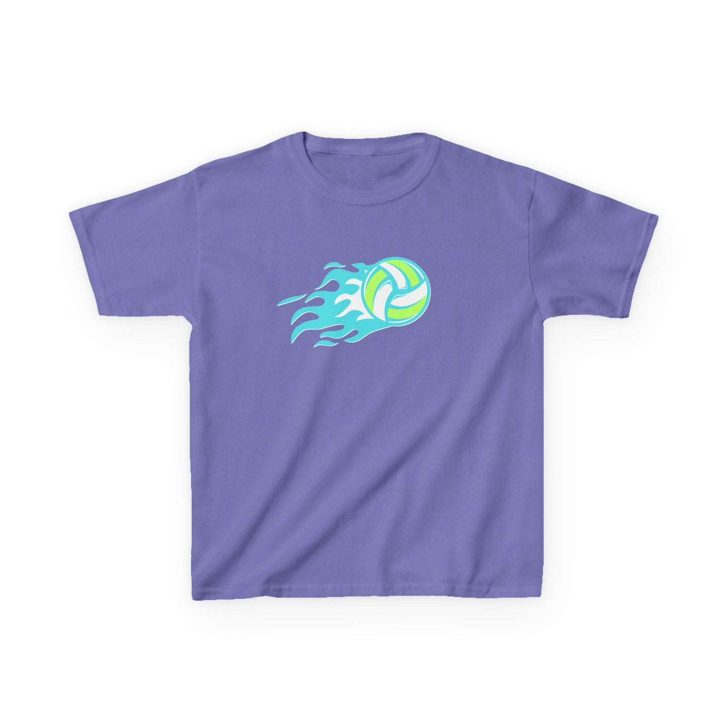 Volleyball Flame (teal) - Kids Heavy Cotton™ Tee