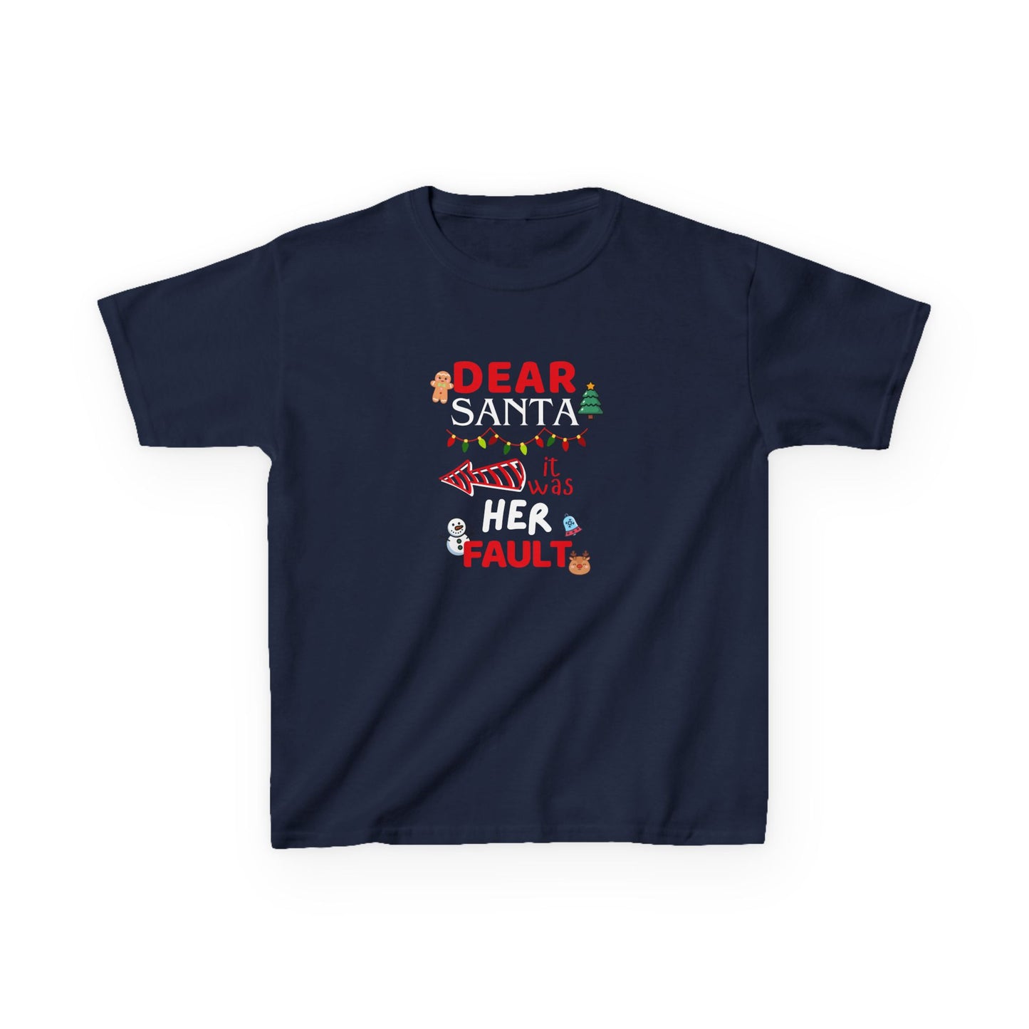 Dear Santa, it was Her Fault - Youth/Kids Heavy Cotton Tee