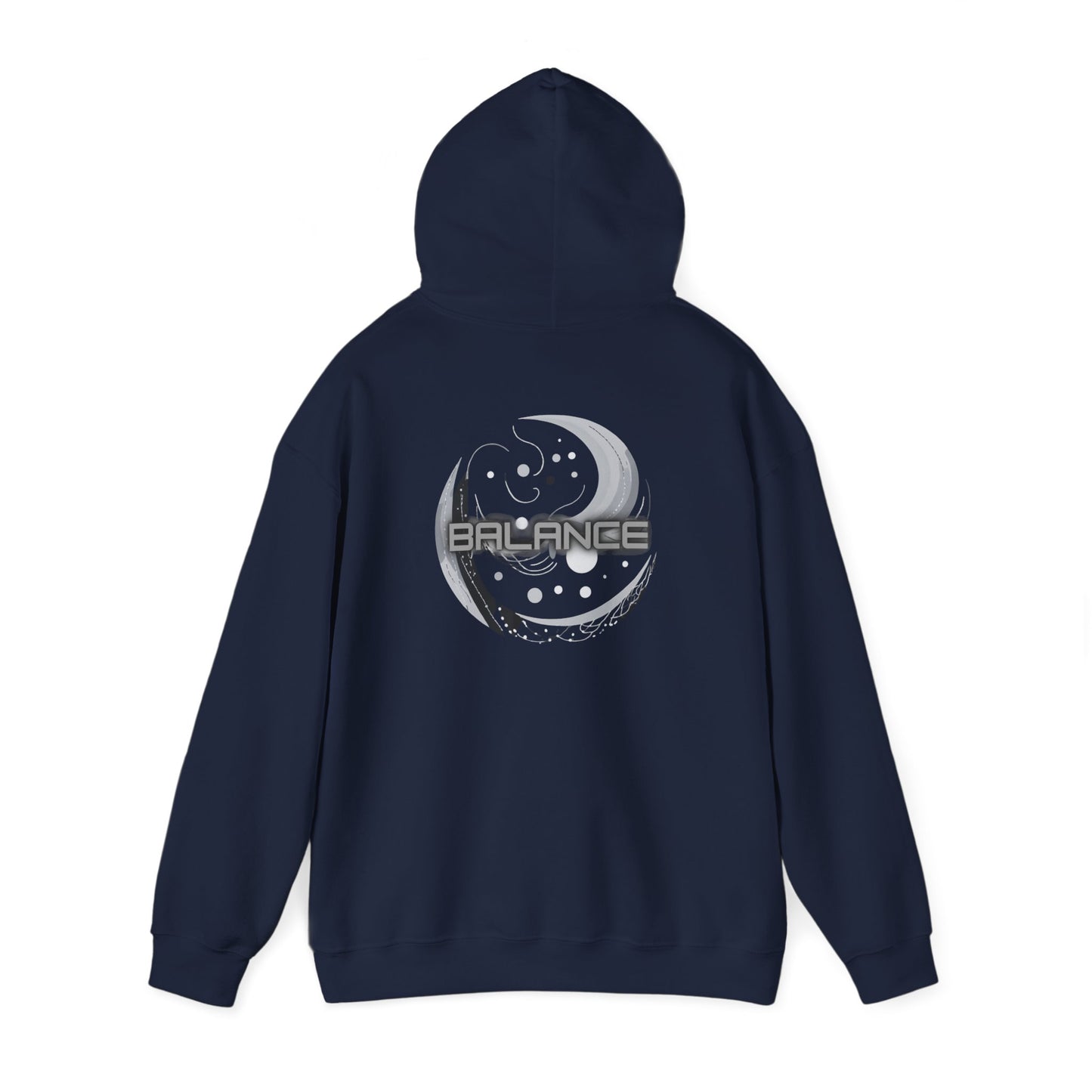 Balance (printed on back) - Statement Graphic - Unisex Heavy Blend™ Hooded Sweatshirt