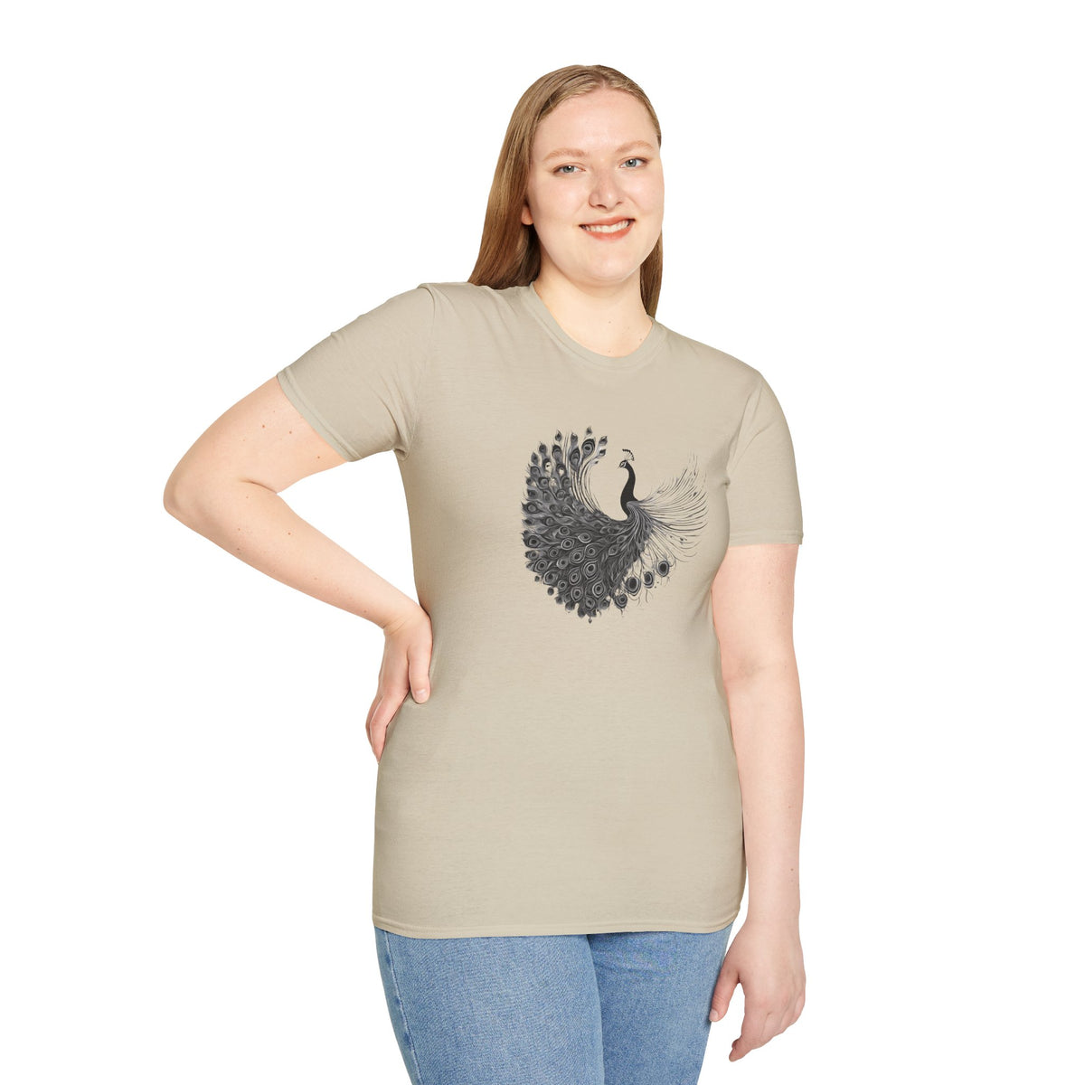 Peacock - Statement graphic - Unisex Softstyle T-Shirt